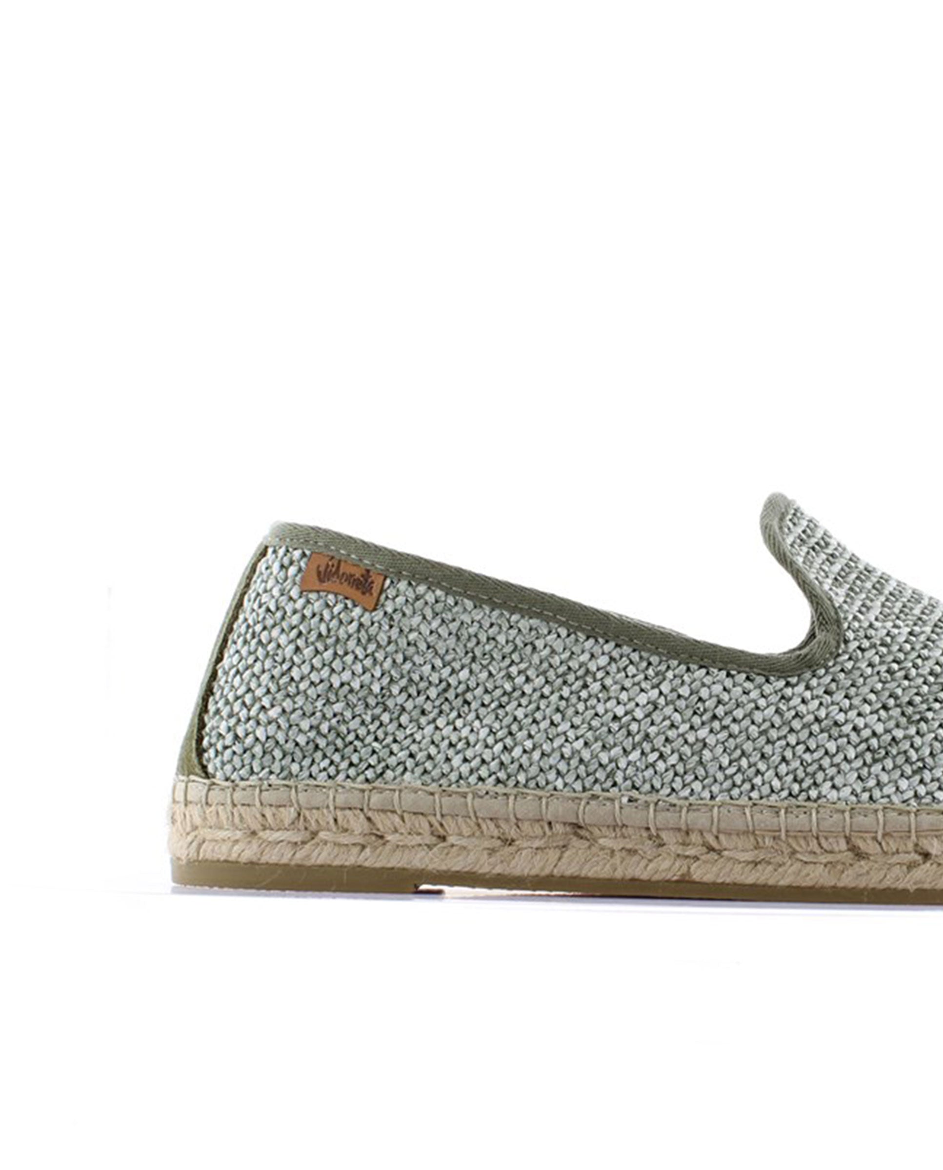 Slipper en rafia trenza verde Borneo
