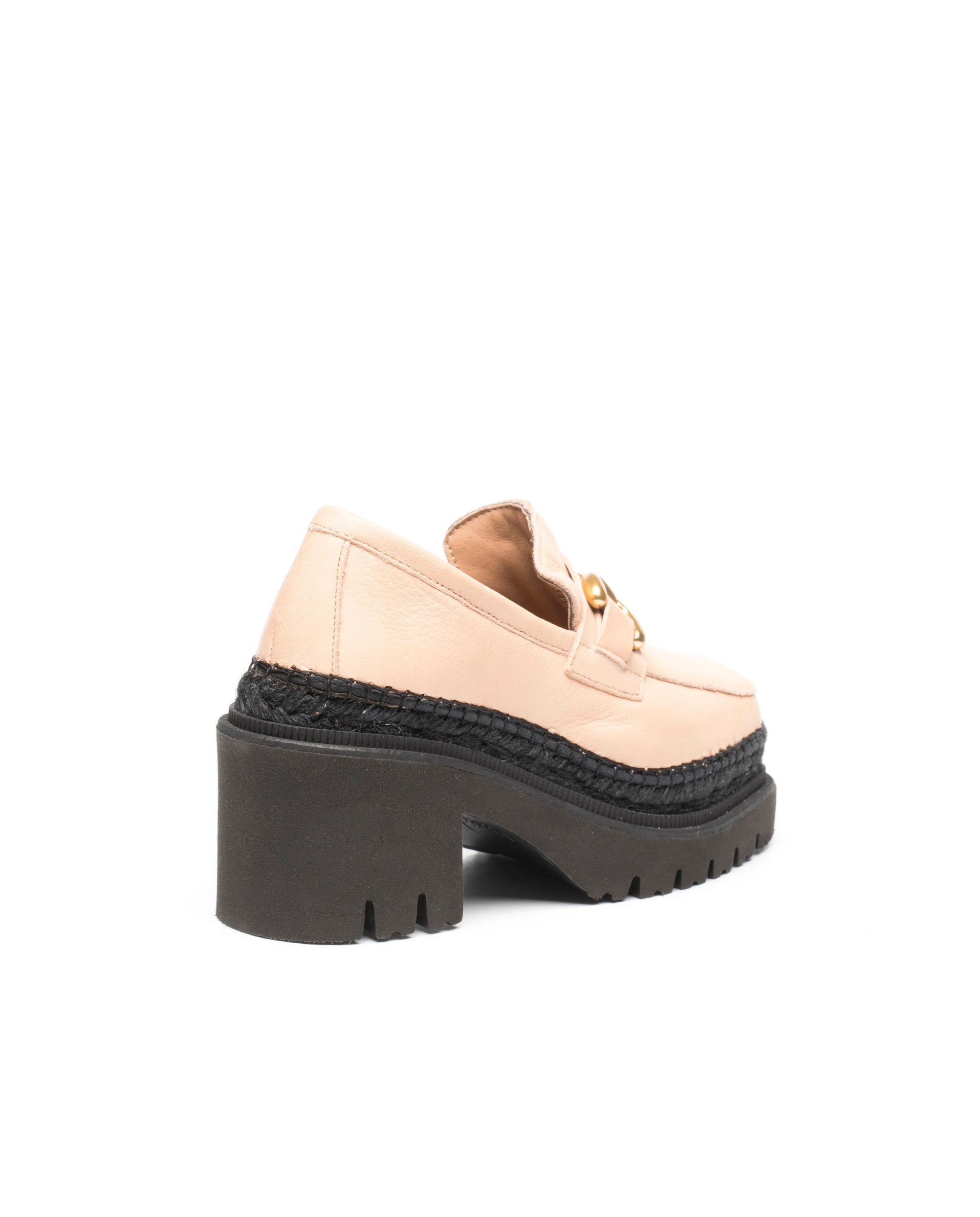 Panteta nude velvet heeled loafer