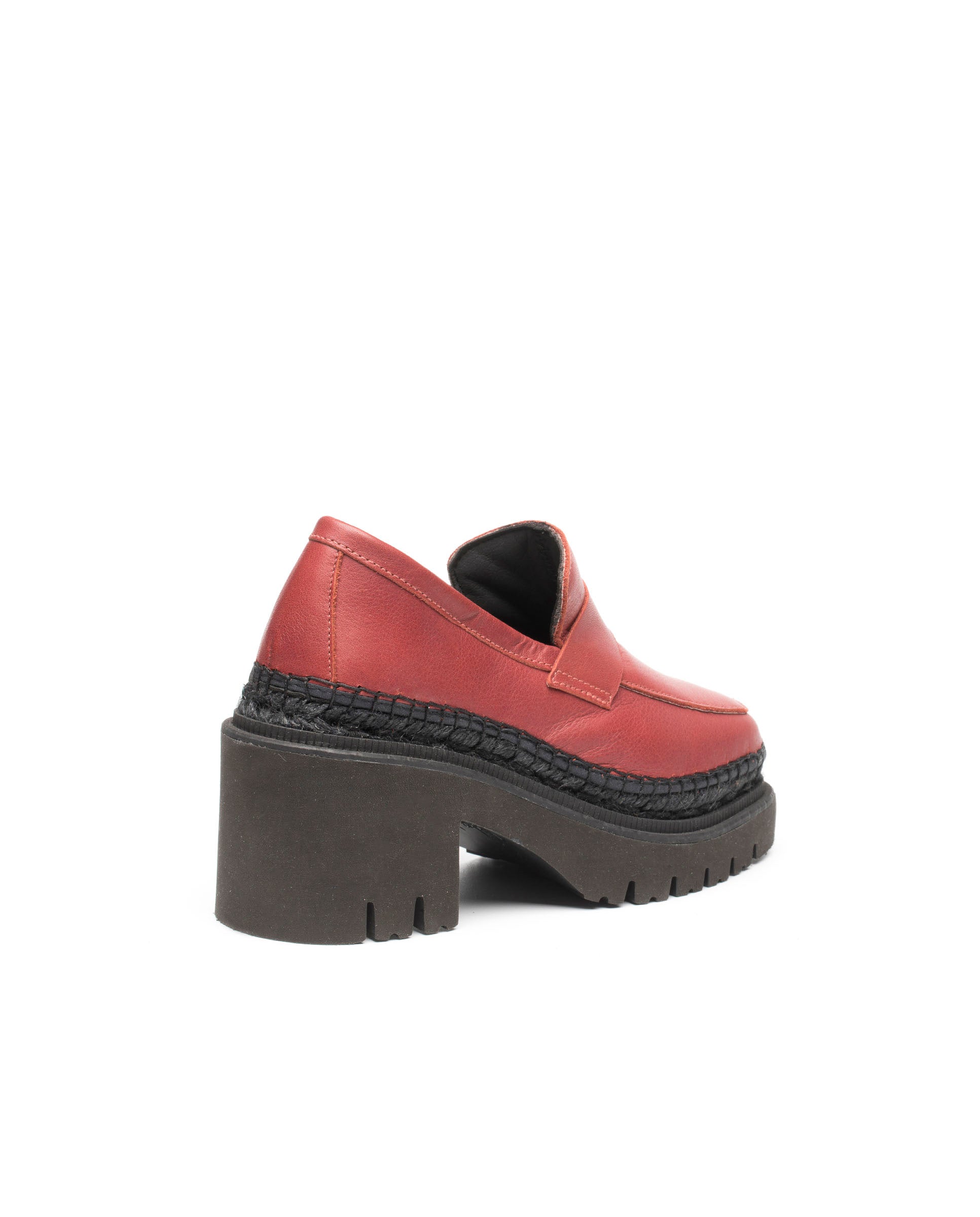 Panteta burgundy velvet heeled loafer