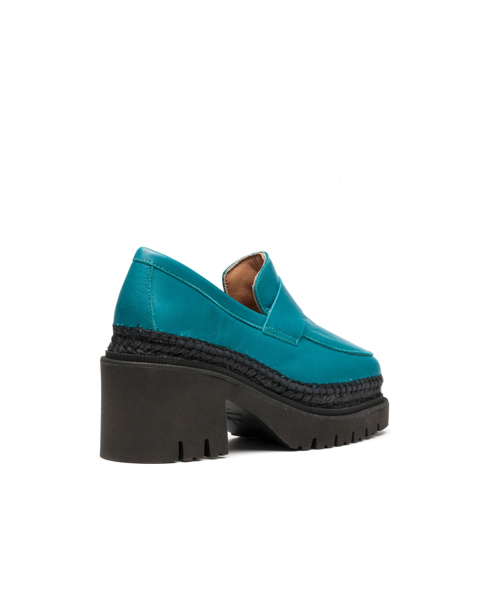 Panteta green velvet heeled loafer