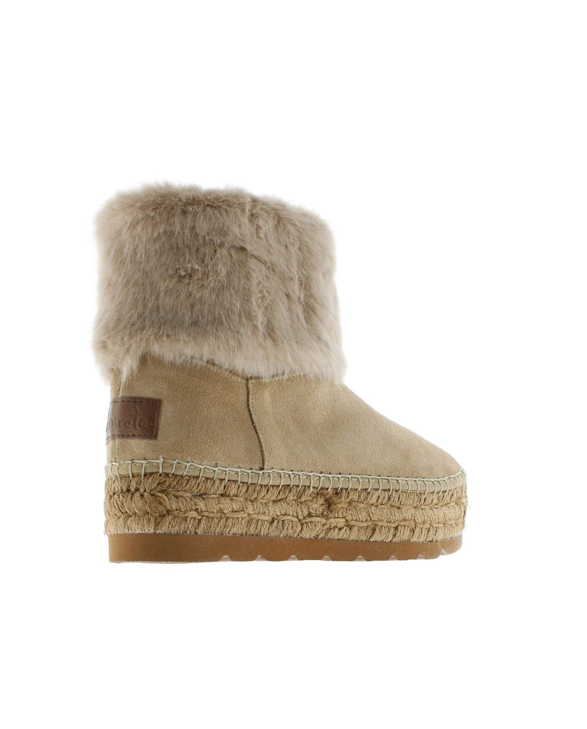 Bota baja en serraje arena Merce Doble