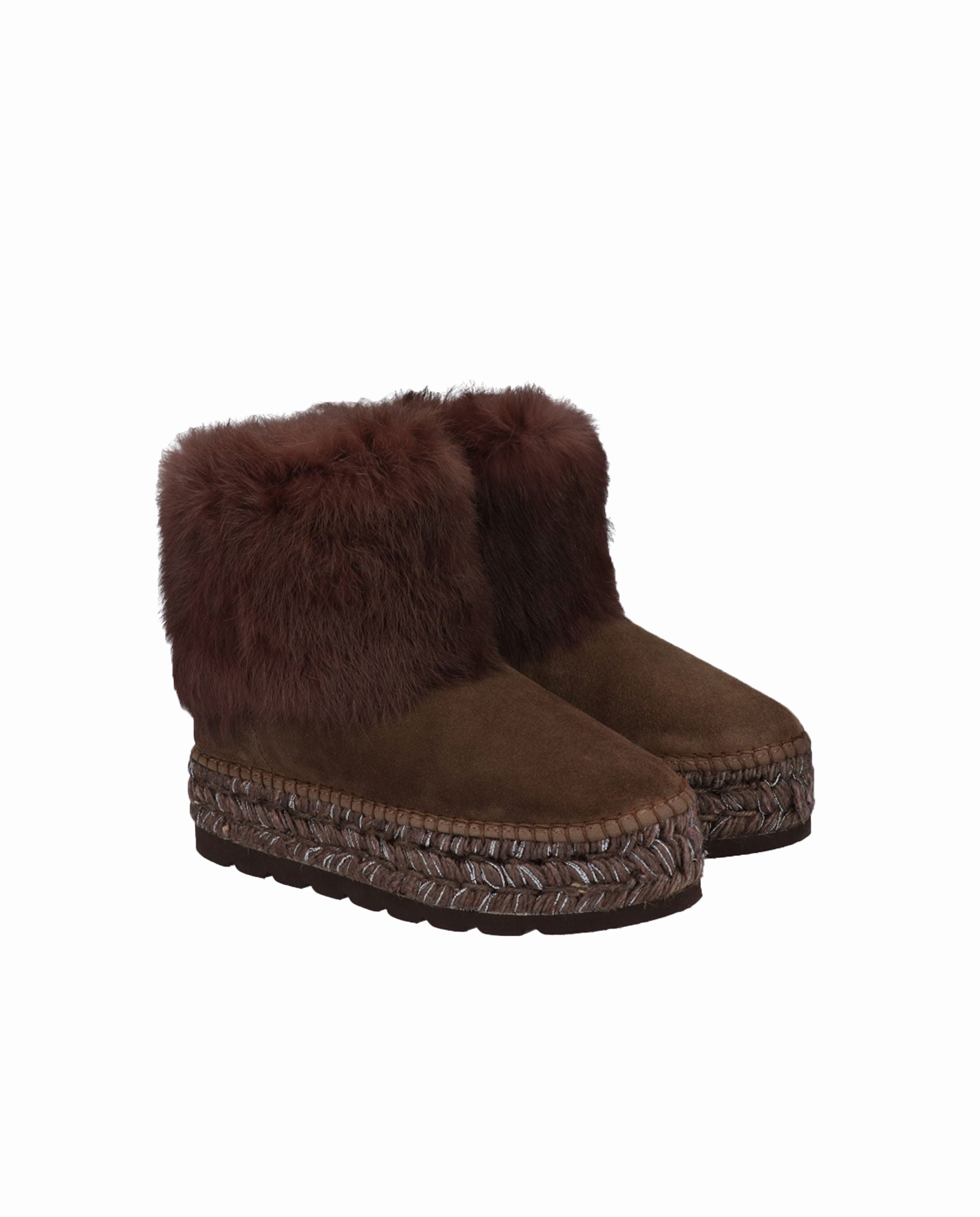 Bota baja en serraje taupe Merce Doble