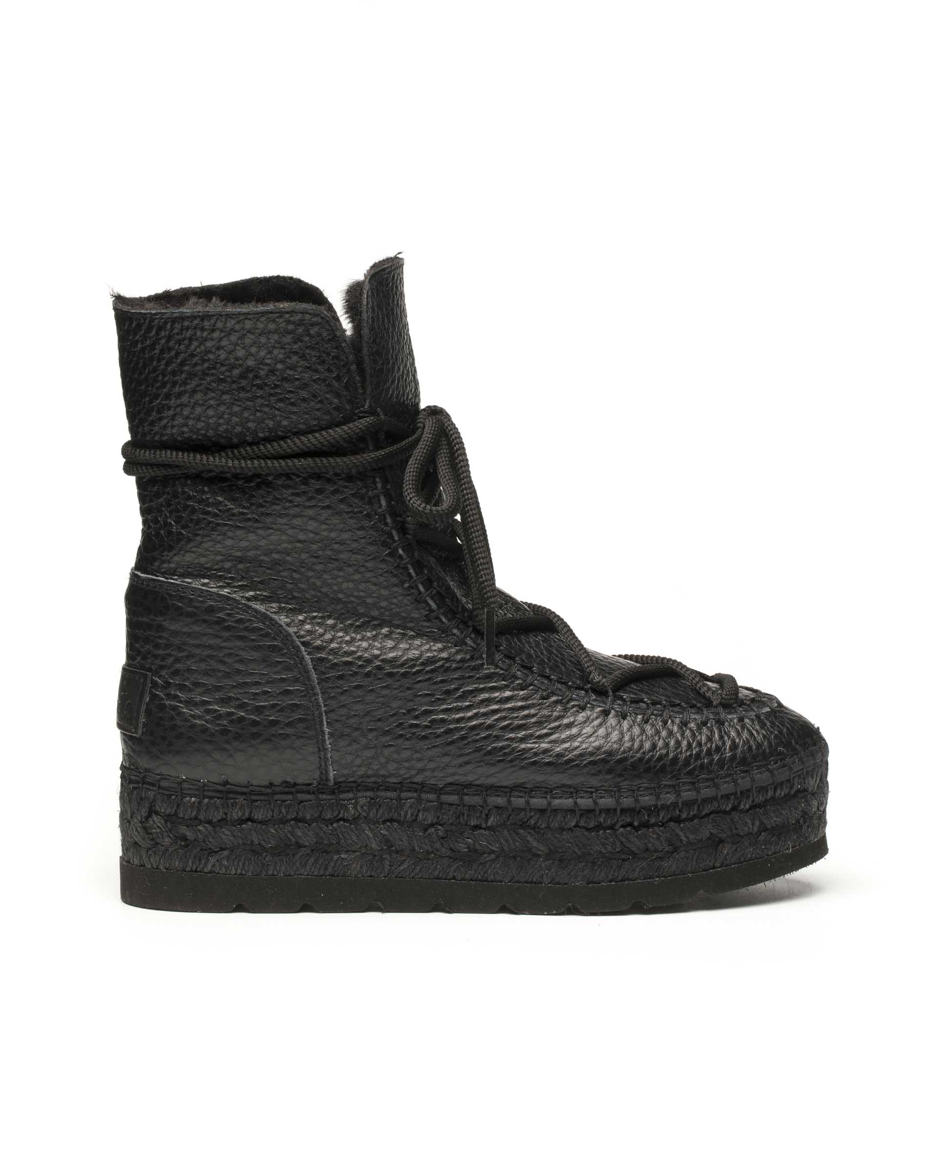 Botin plataforma en bost negro Merce Doble