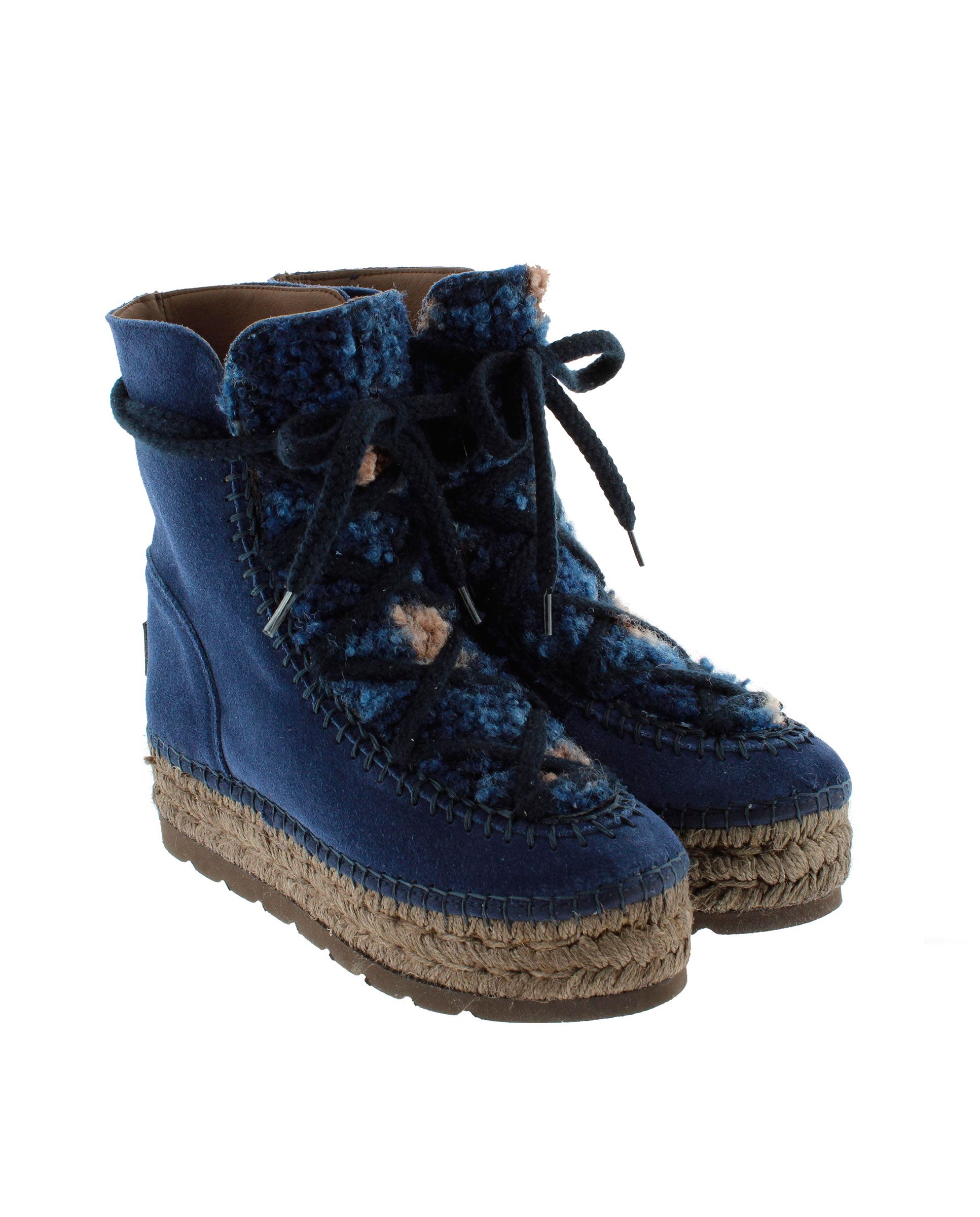 Merce Doble Navy Suede Sheepskin Boot