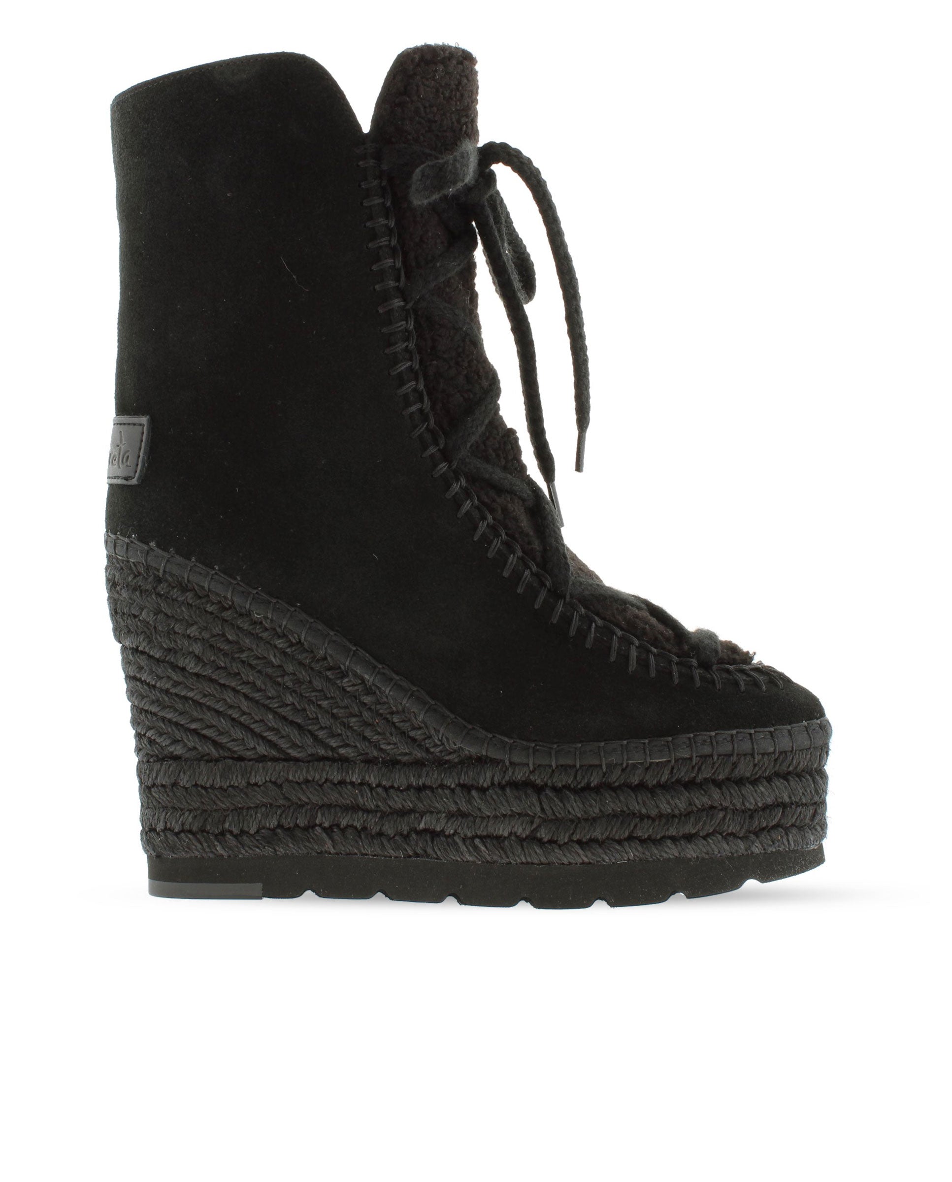 Black suede sheepskin boot Tilo 7