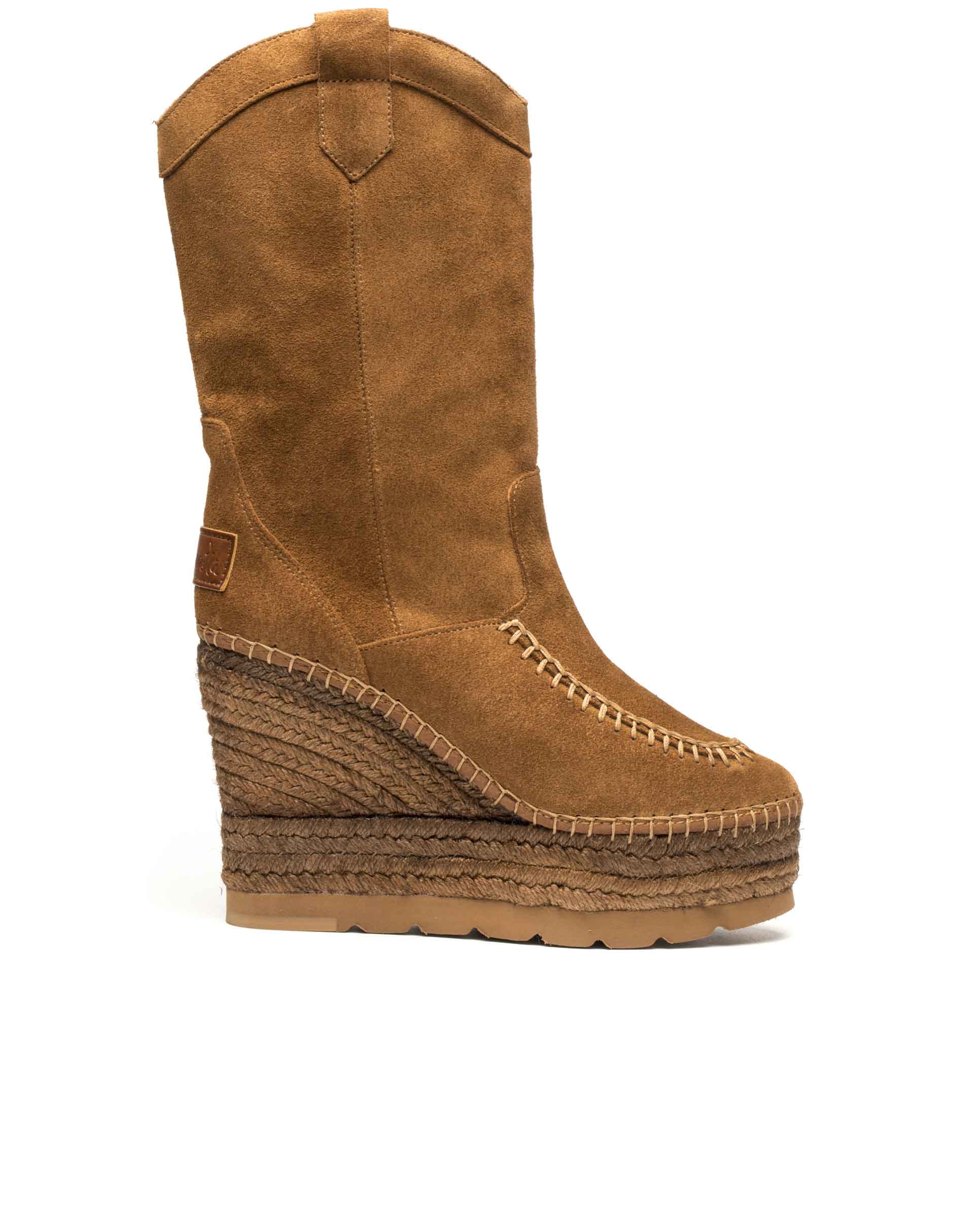 Cowboy boot in dark leather suede Tilo 7