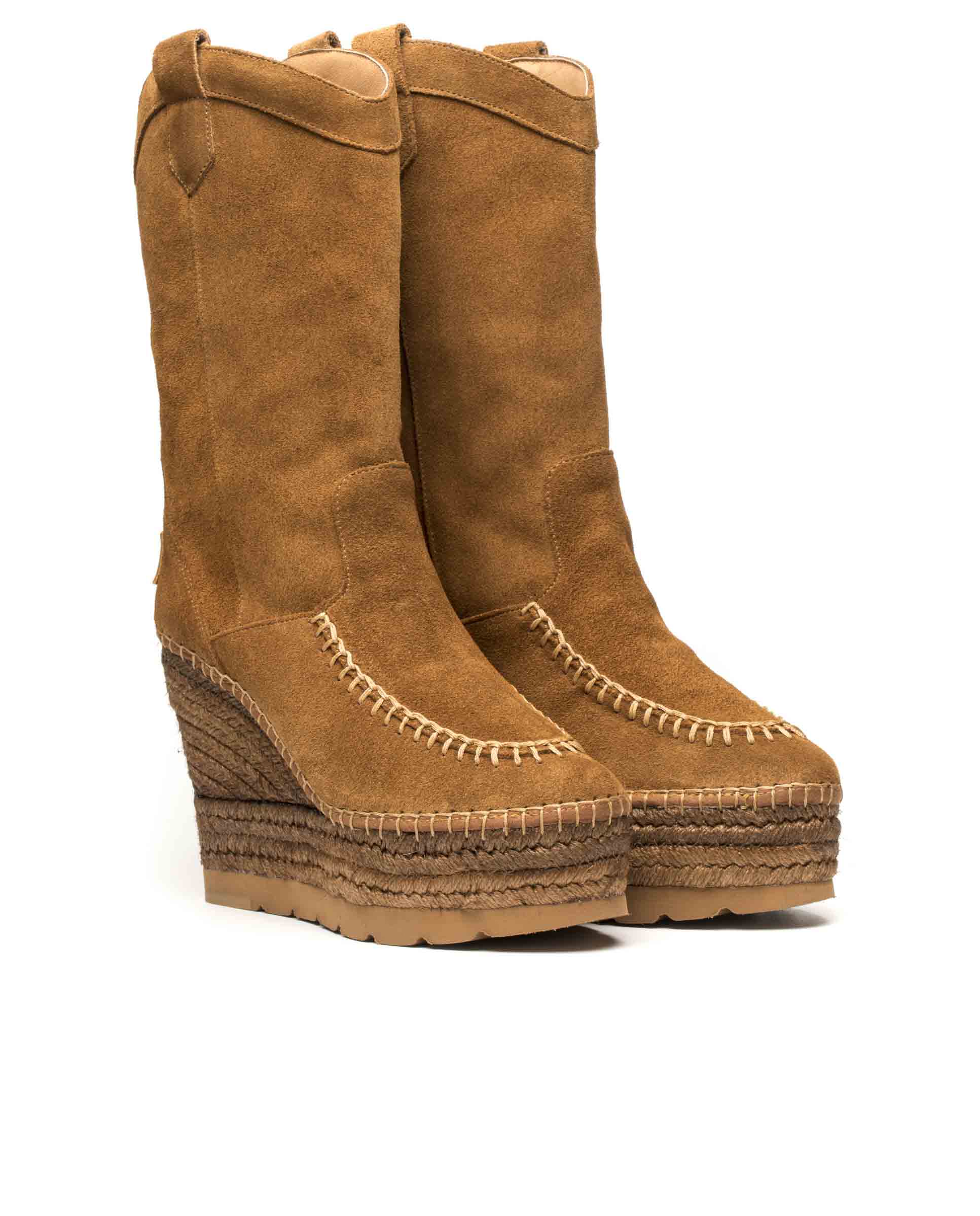 Cowboy boot in dark leather suede Tilo 7