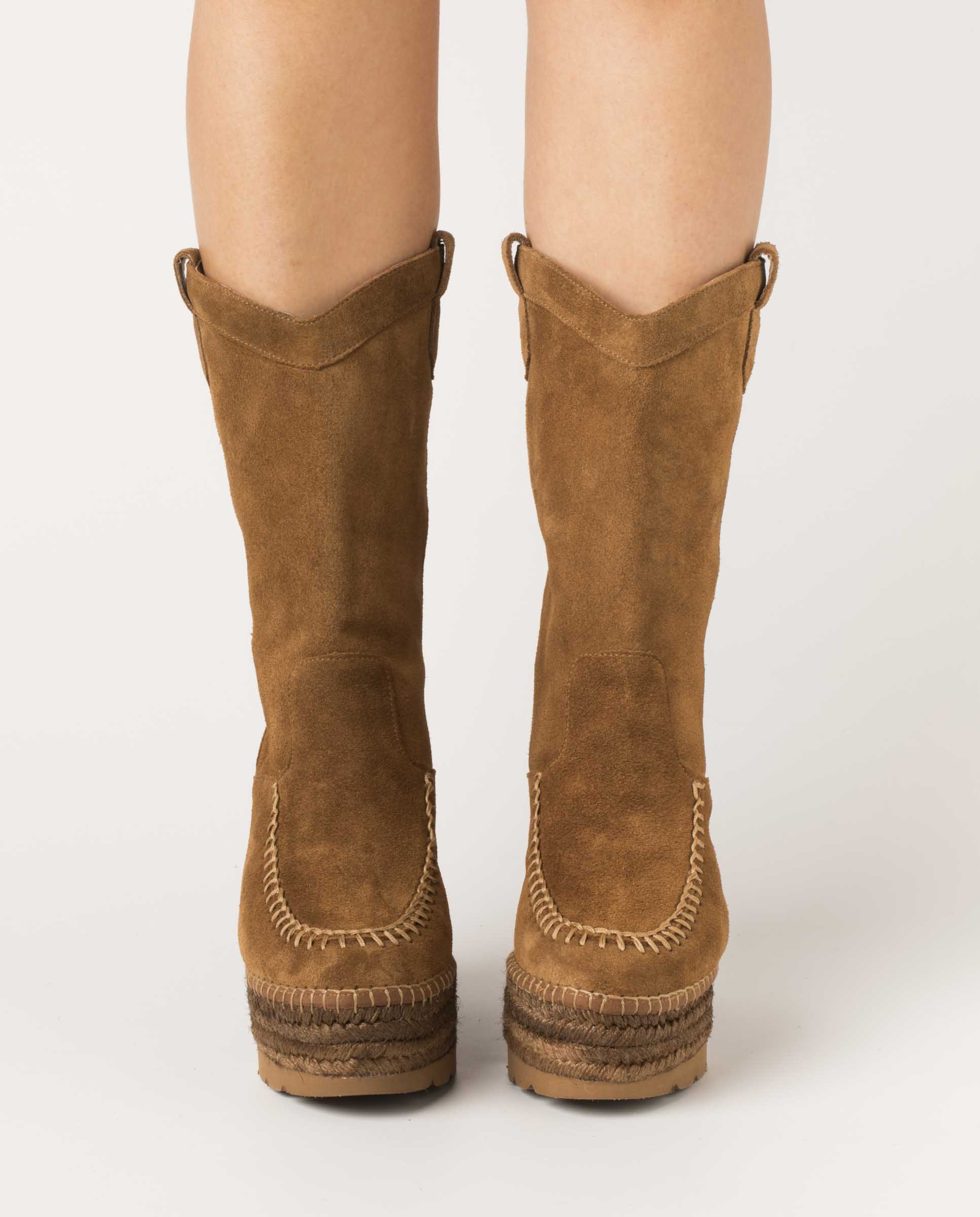 Cowboy boot in dark leather suede Tilo 7