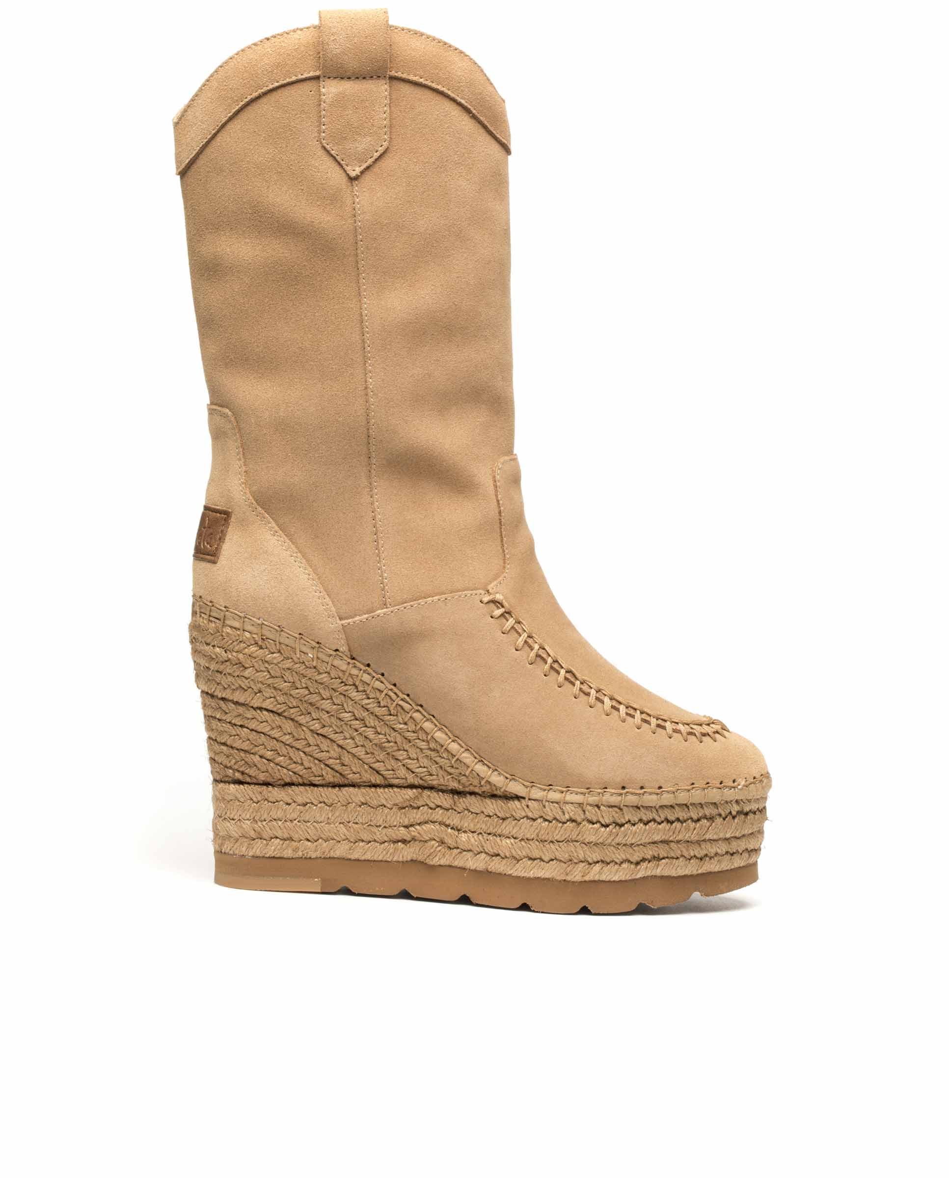 Cowboy boot in nude suede Tilo 7