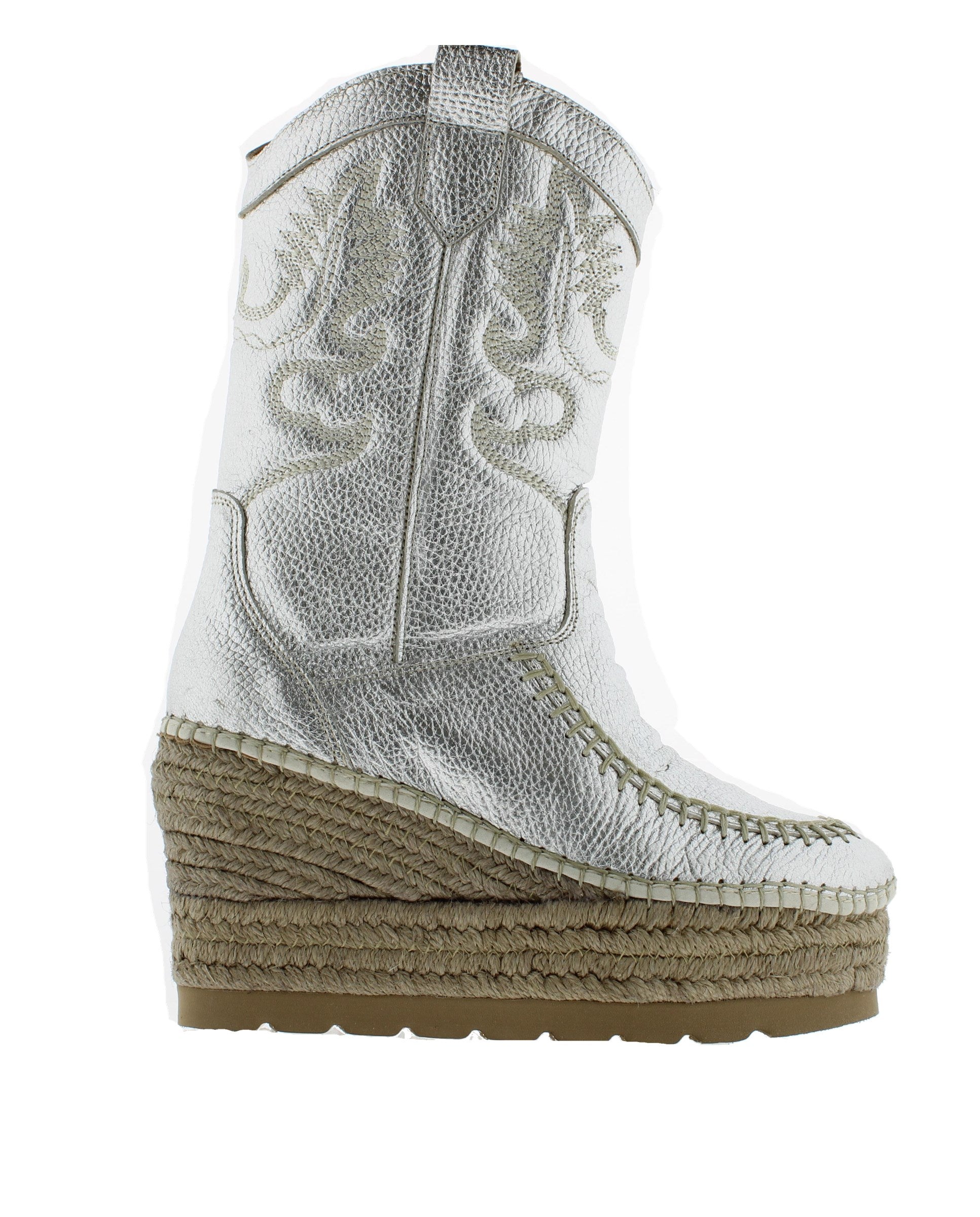 Cowboy boot nappa metal silver Tilo 5
