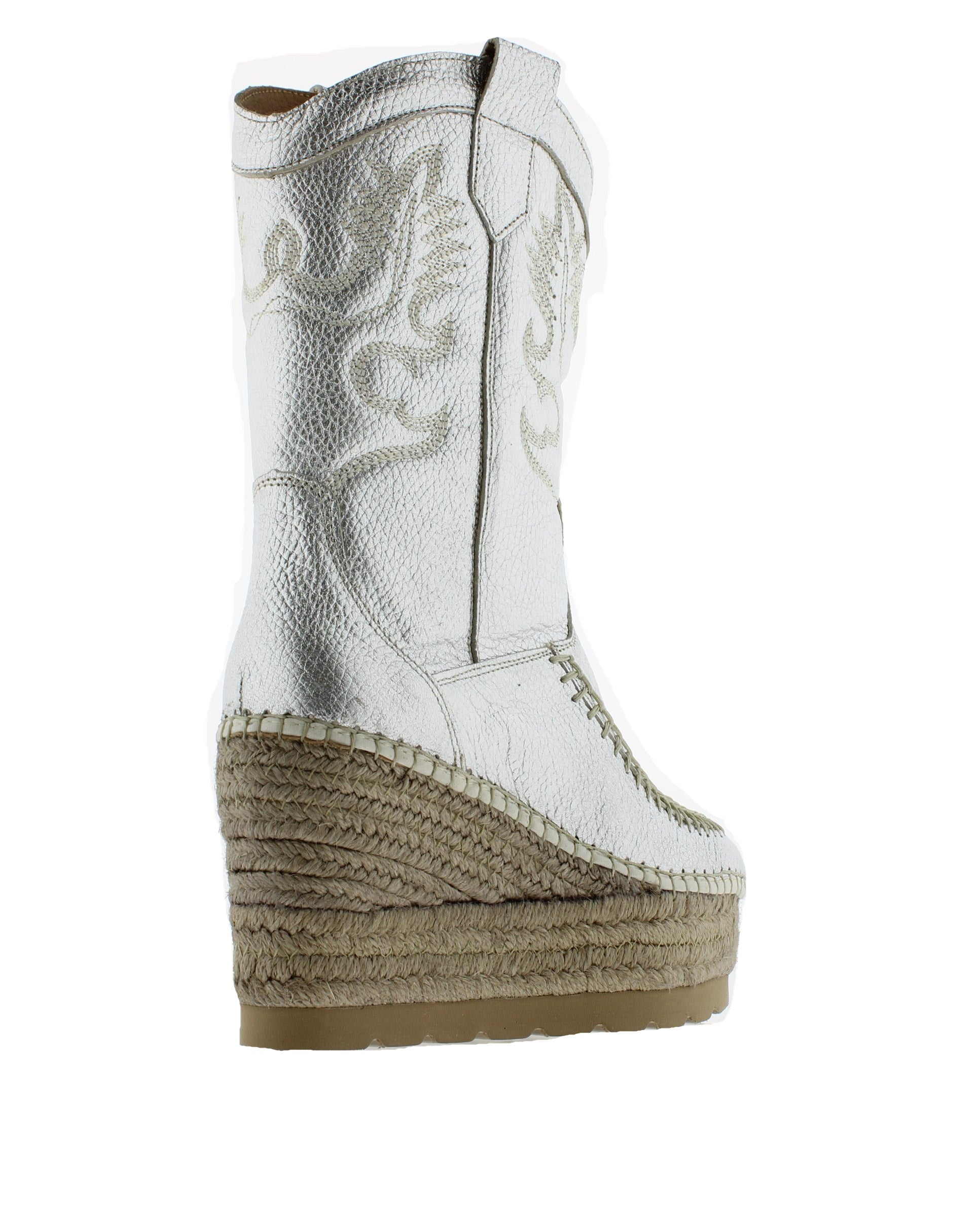 Cowboy boot nappa metal silver Tilo 5
