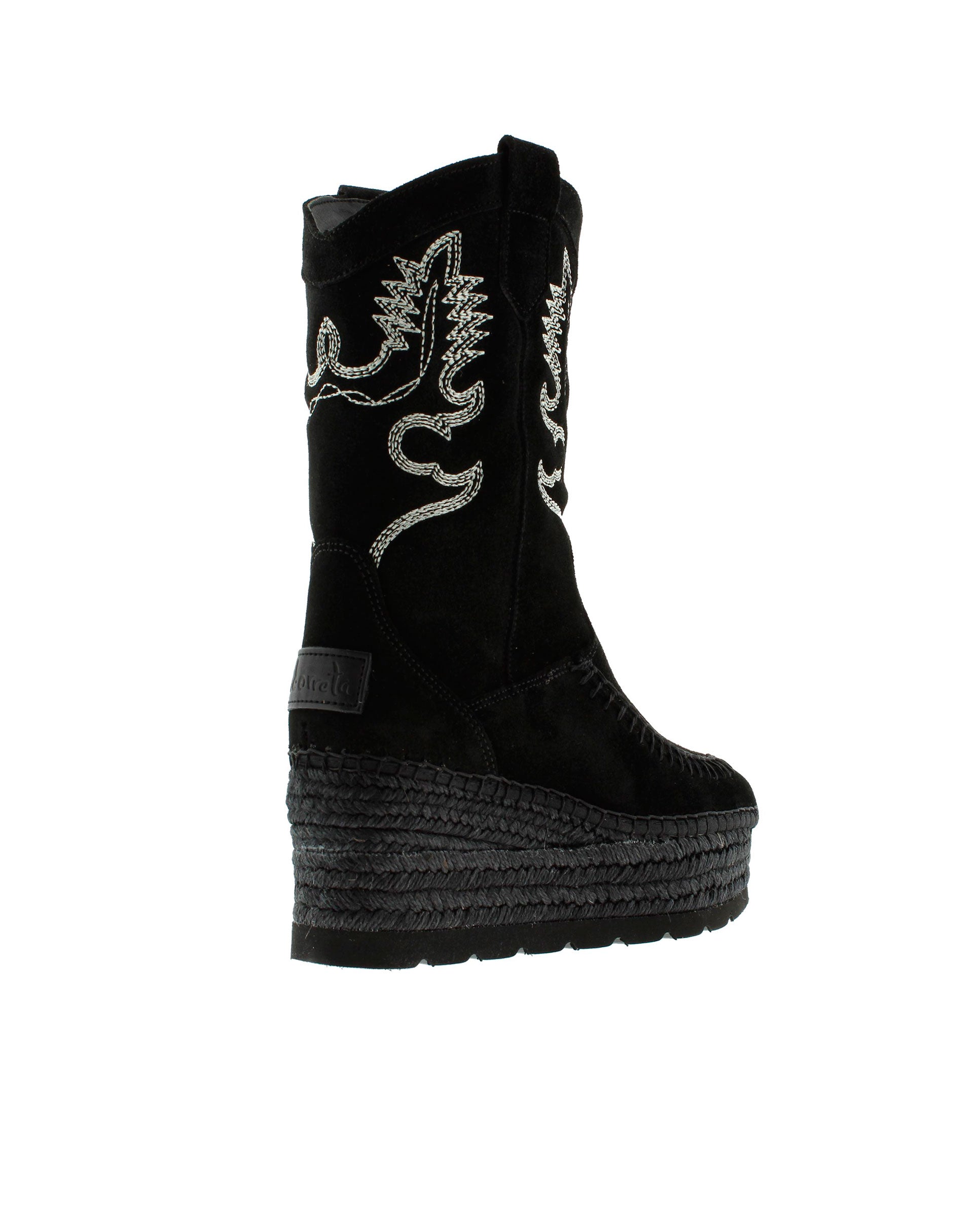 Black Creta Suede Cowboy Boot