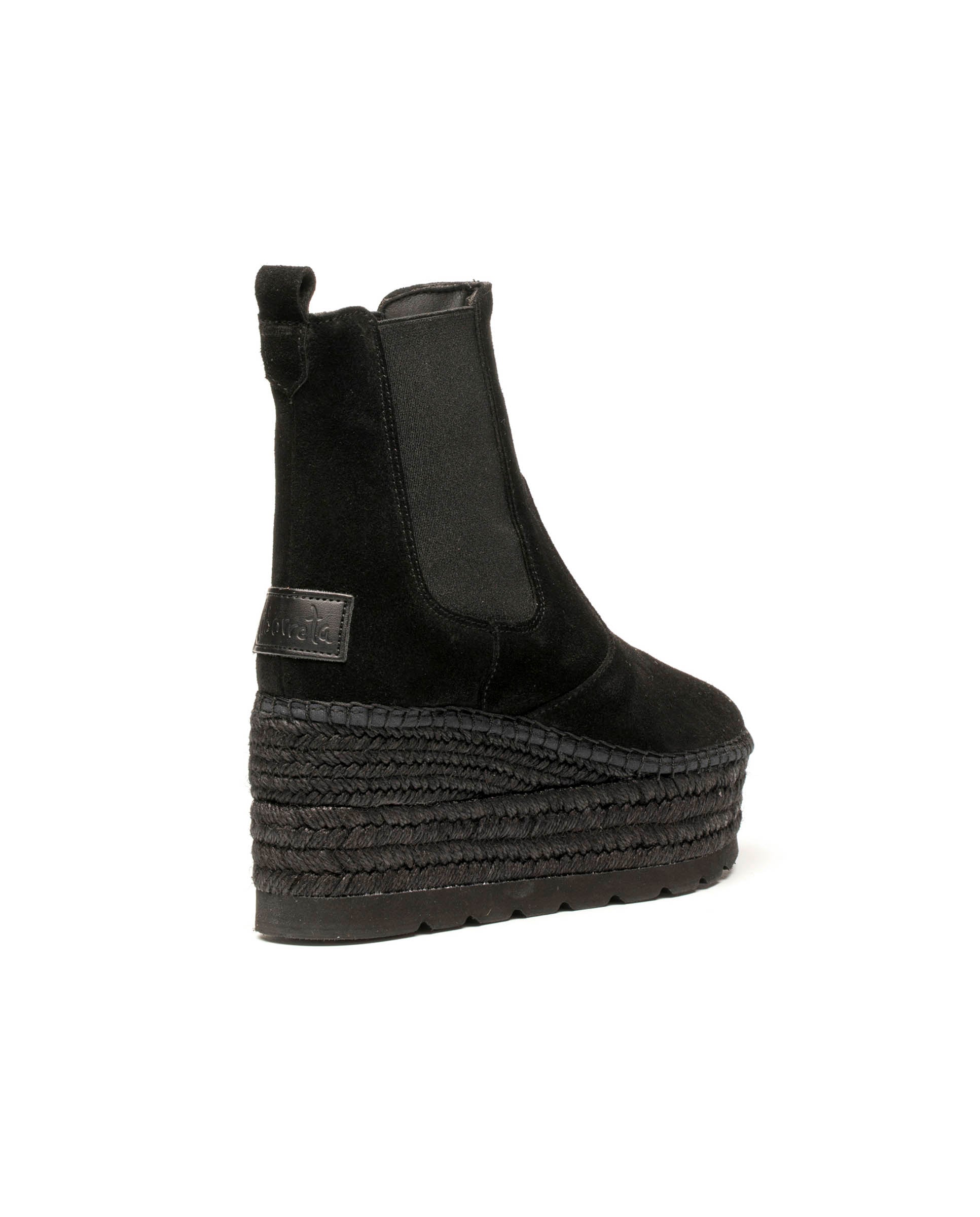 Botin Chelsea en serraje negro Creta