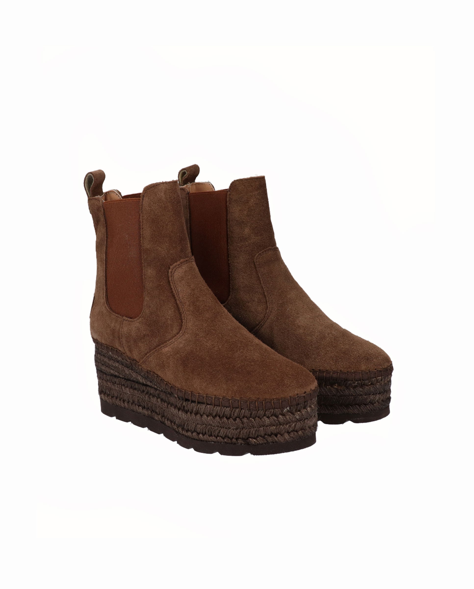 Botin Chelsea en serraje marrón Creta