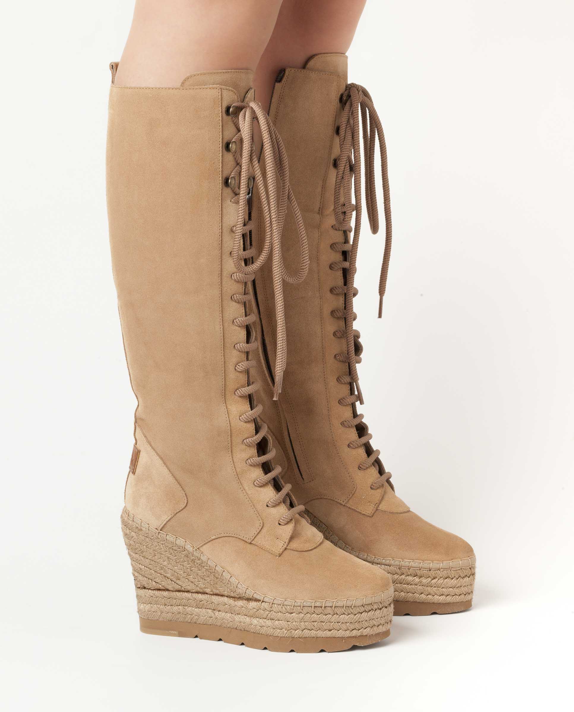 Nude suede high boot Tilo 7