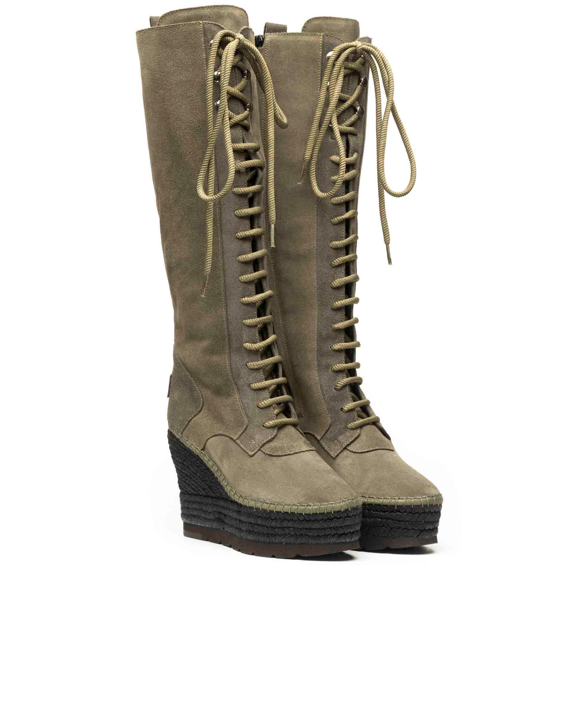Khaki suede high boot Tilo 7