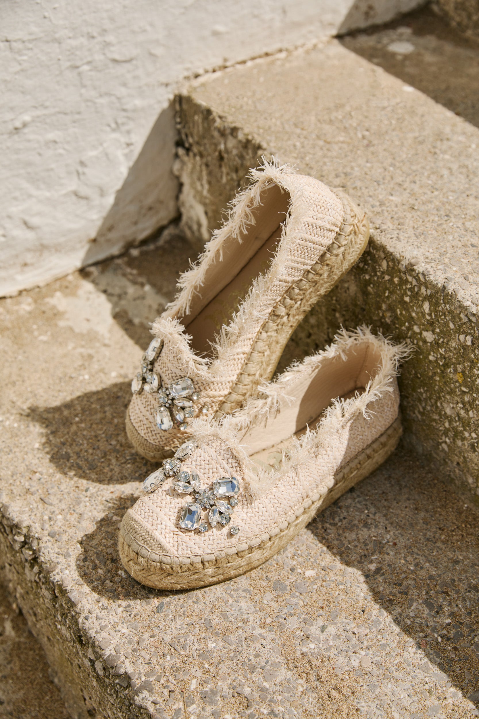 Slippers rafia cristal crudo Merce Doble