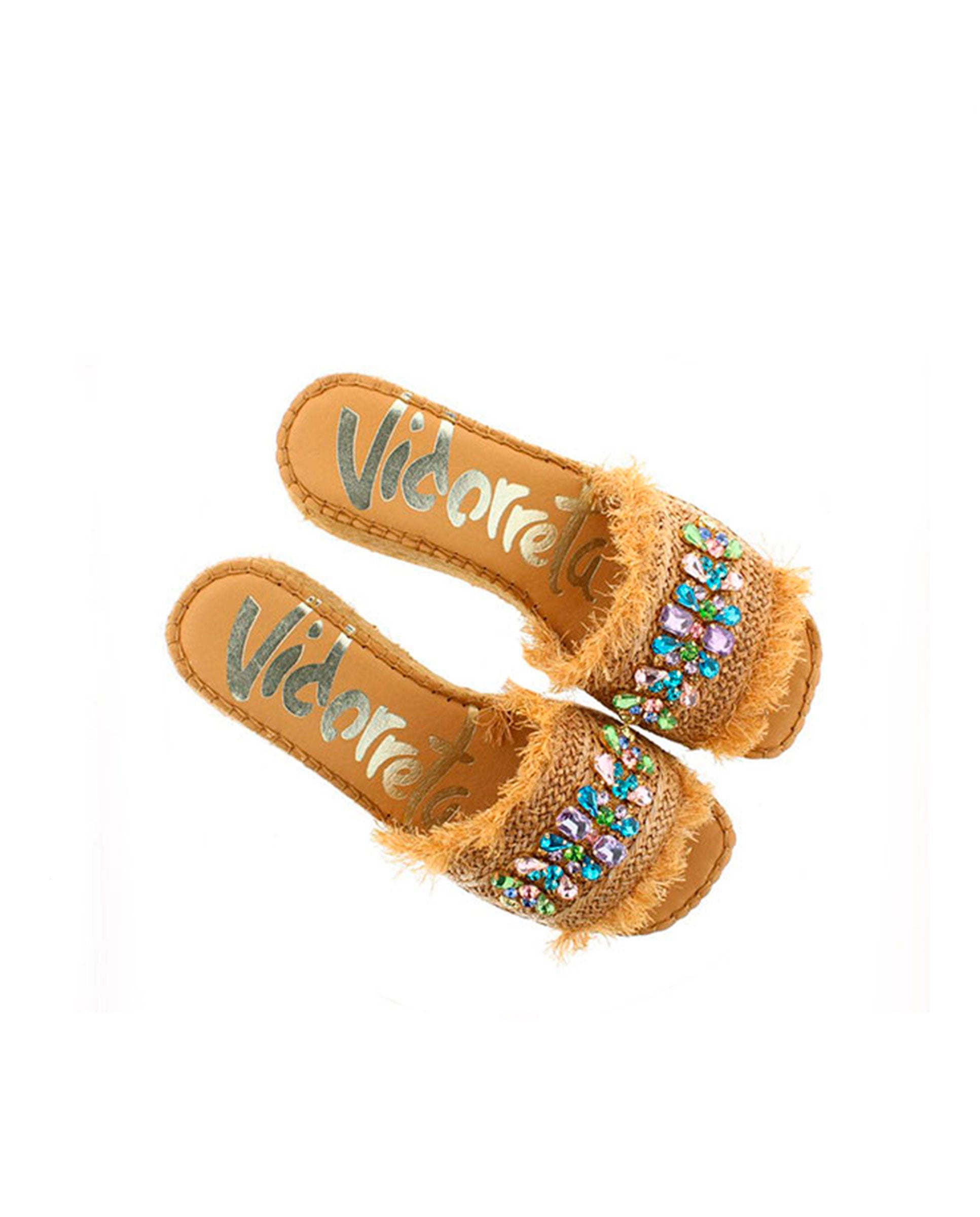 ZUECO EN RAFIA CRISTAL CAMEL VINCI