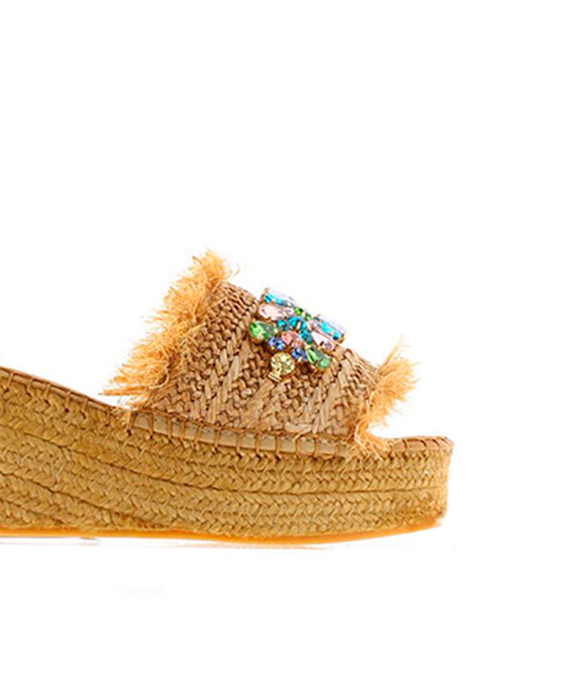 ZUECO EN RAFIA CRISTAL CAMEL VINCI