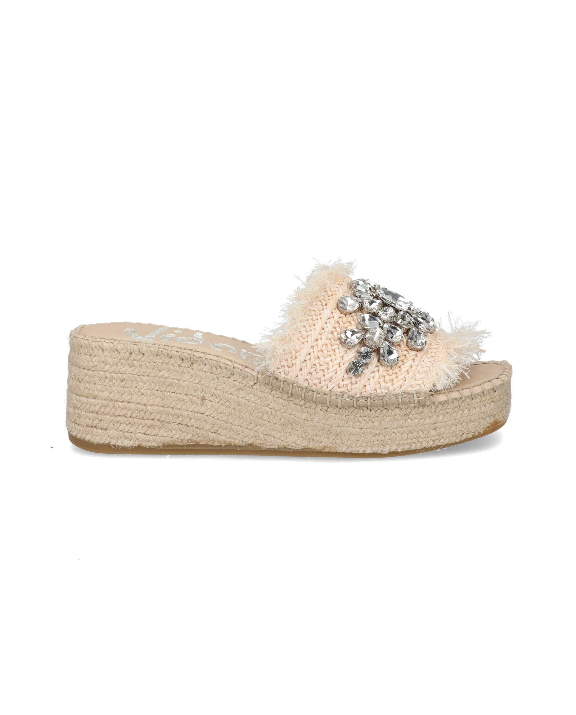 ZUECO EN RAFIA CRISTAL NATURAL VINCI