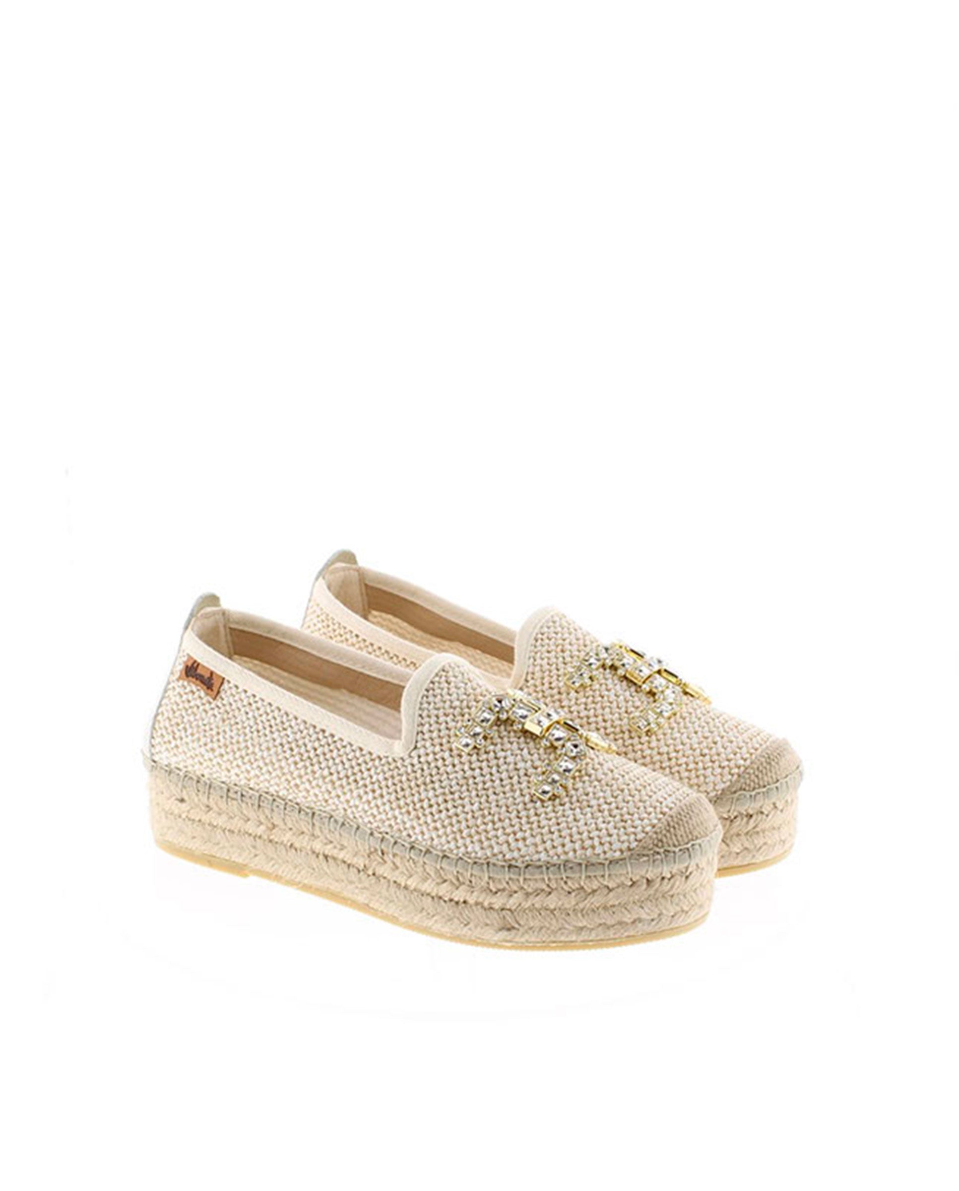 SLIPPER EN RAFIA TRENZA NATURAL MERCE DOBLE