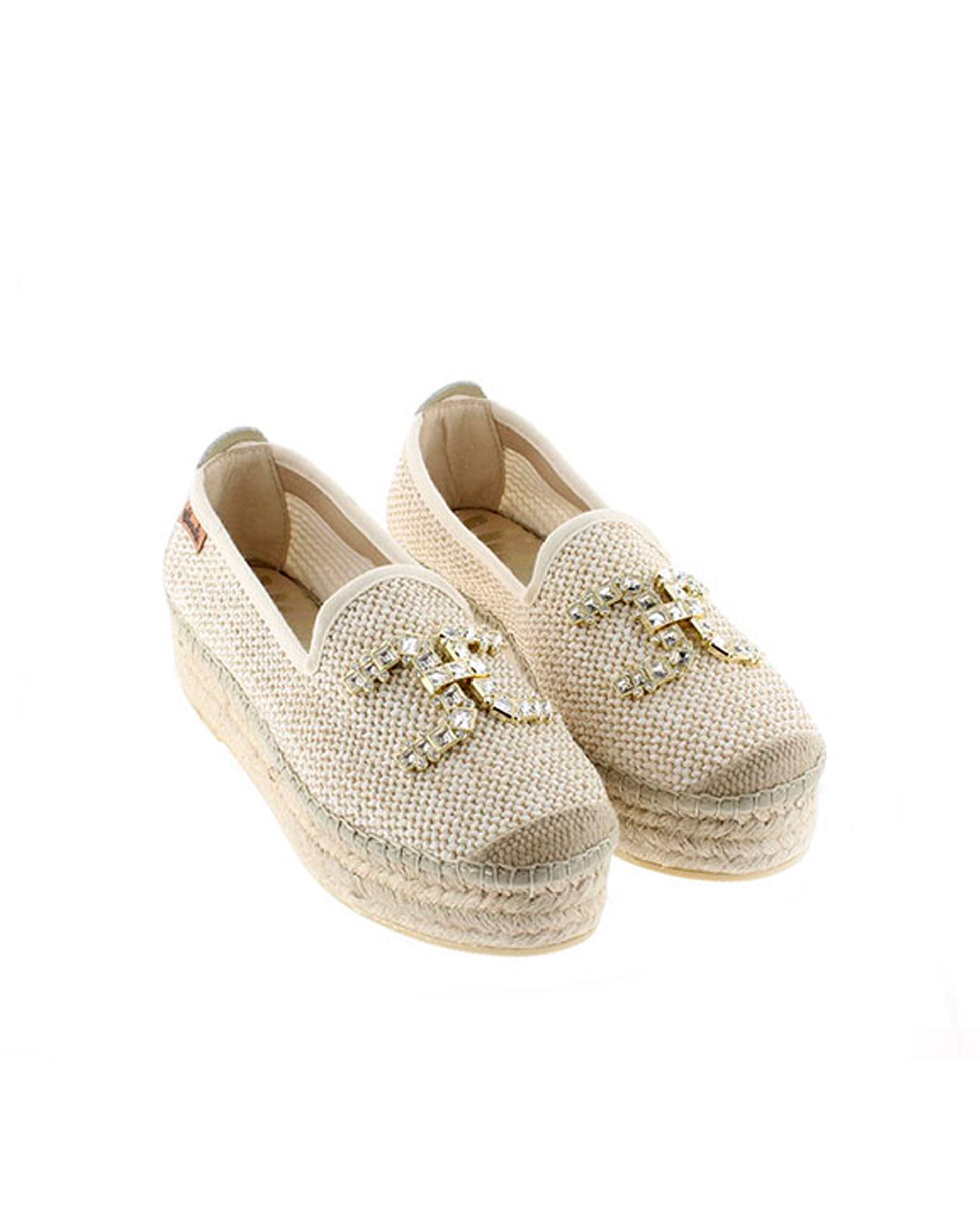 SLIPPER EN RAFIA TRENZA NATURAL MERCE DOBLE