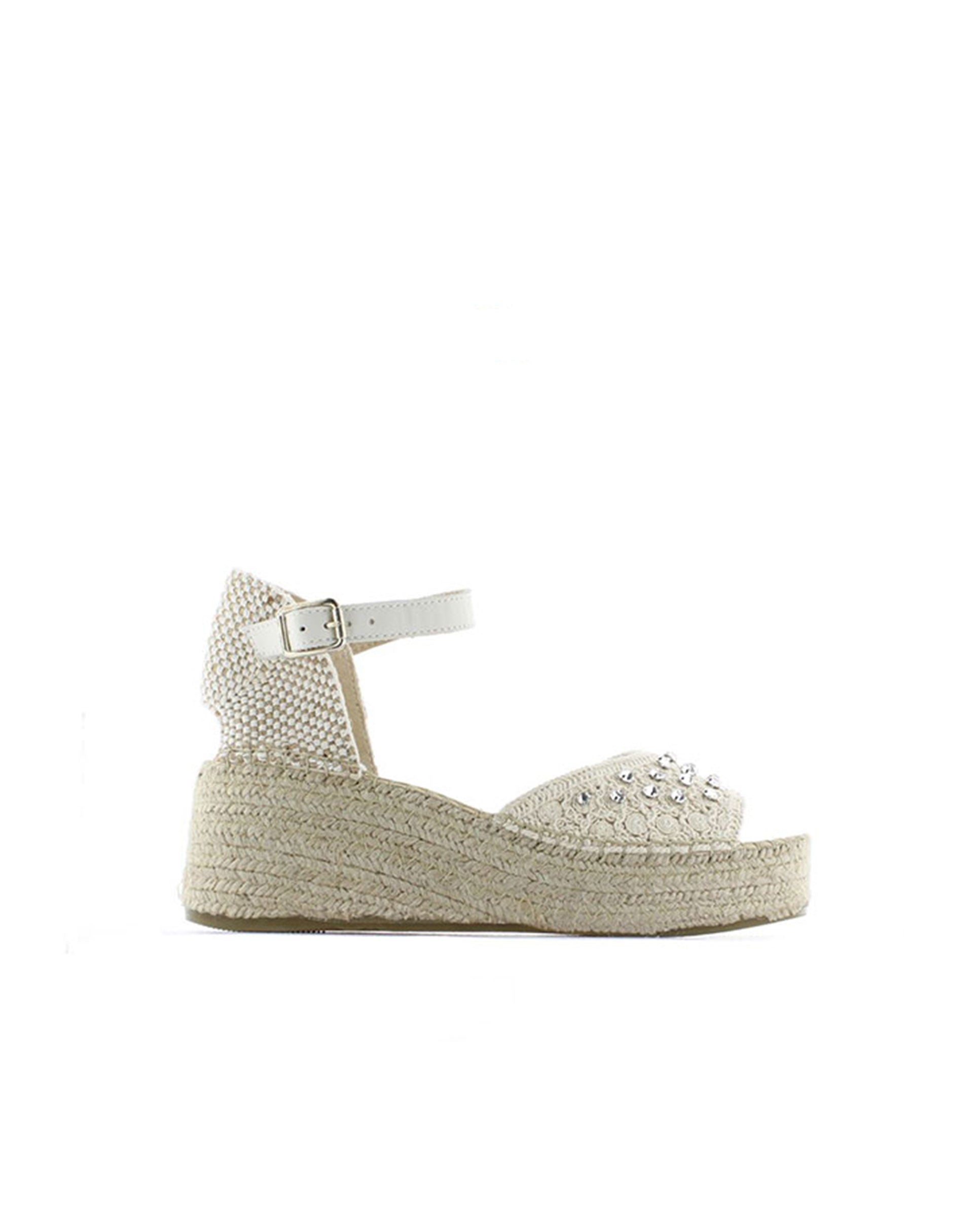 SANDALIA EN CROCHET CRISTAL CRUDO VINCI