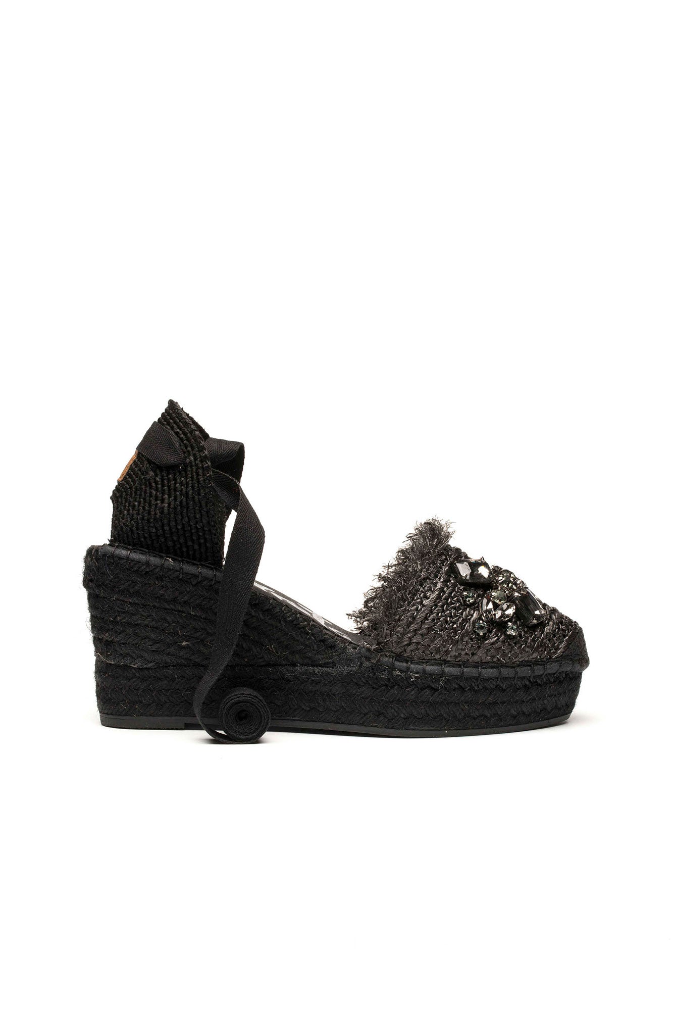 Sandalia rafia cristal negro Tilo 5