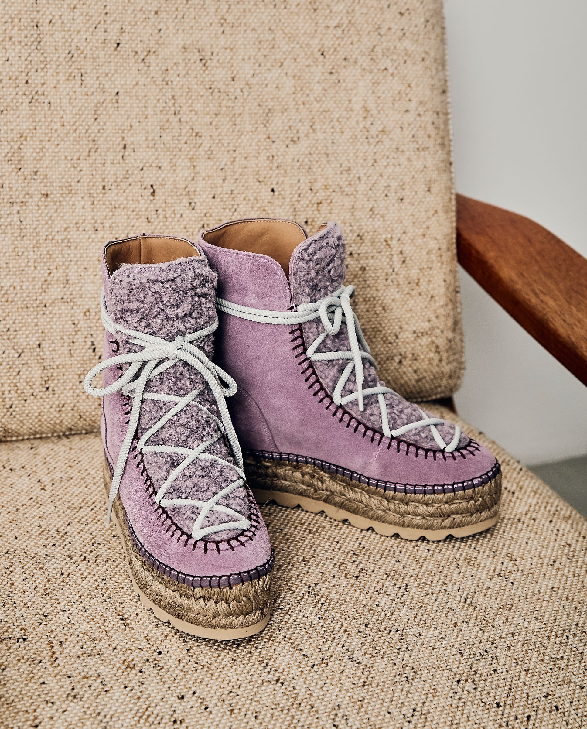 Merce Doble Violet Suede Platform Boot