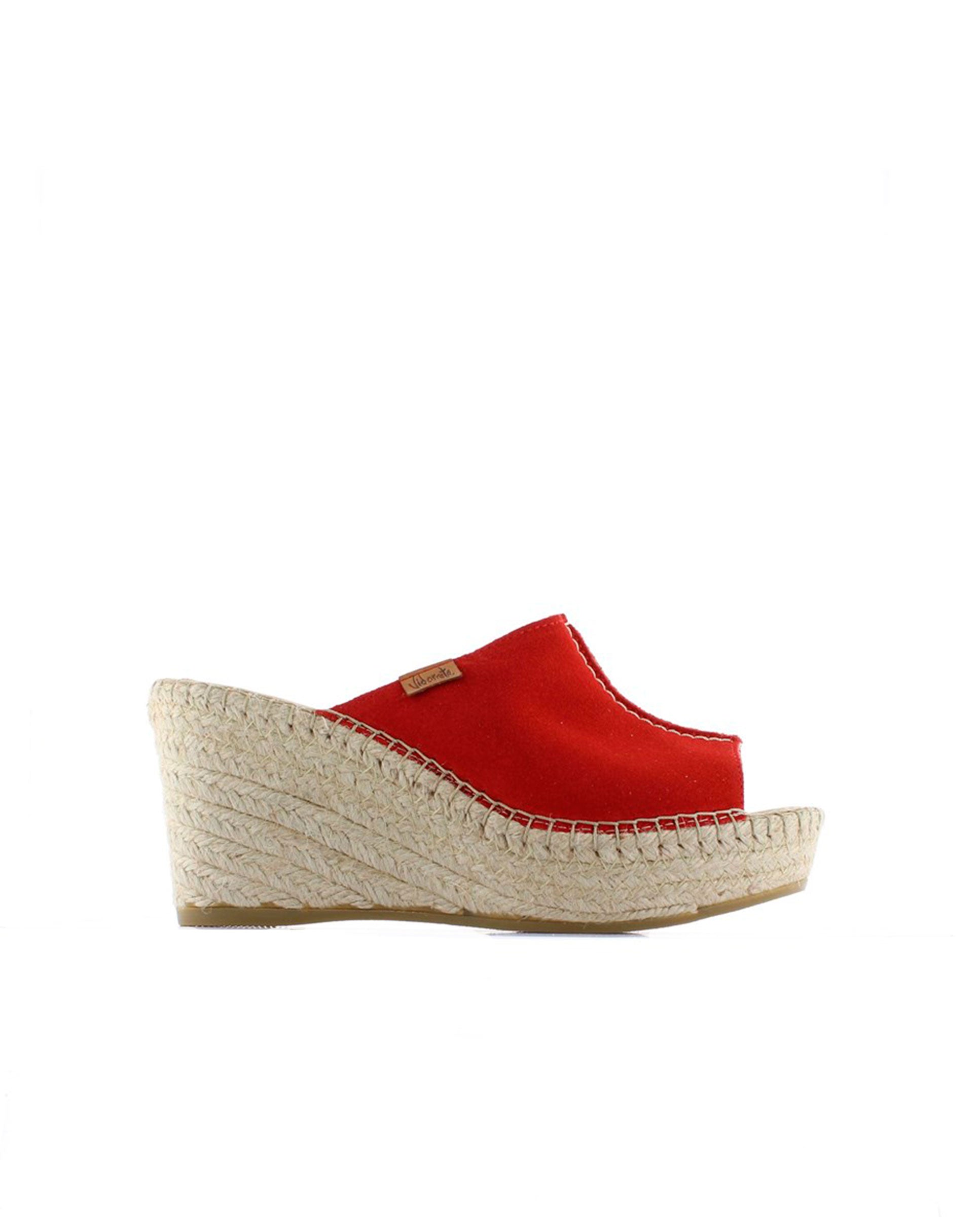Zueco en serraje rojo Dominica