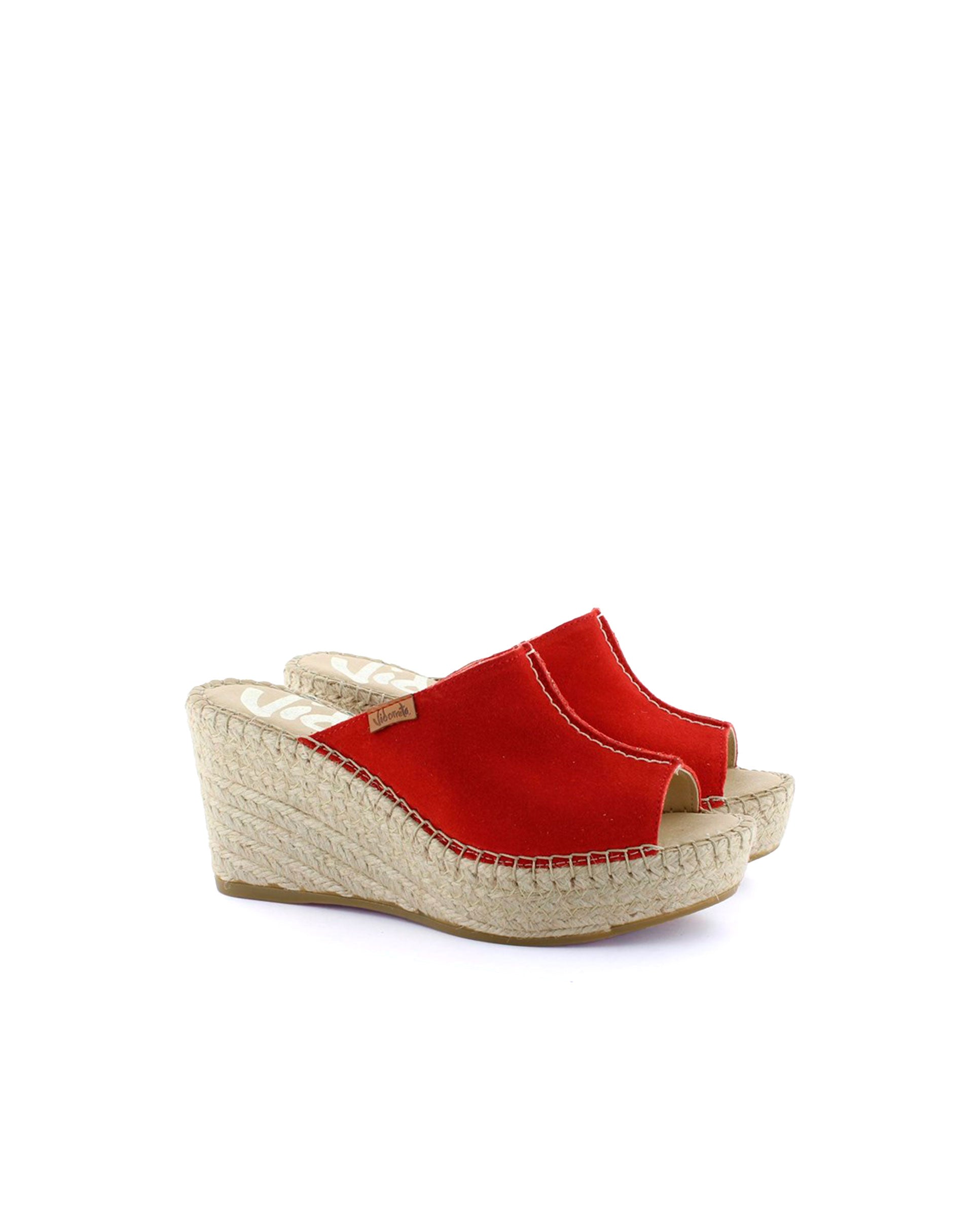 Zueco en serraje rojo Dominica