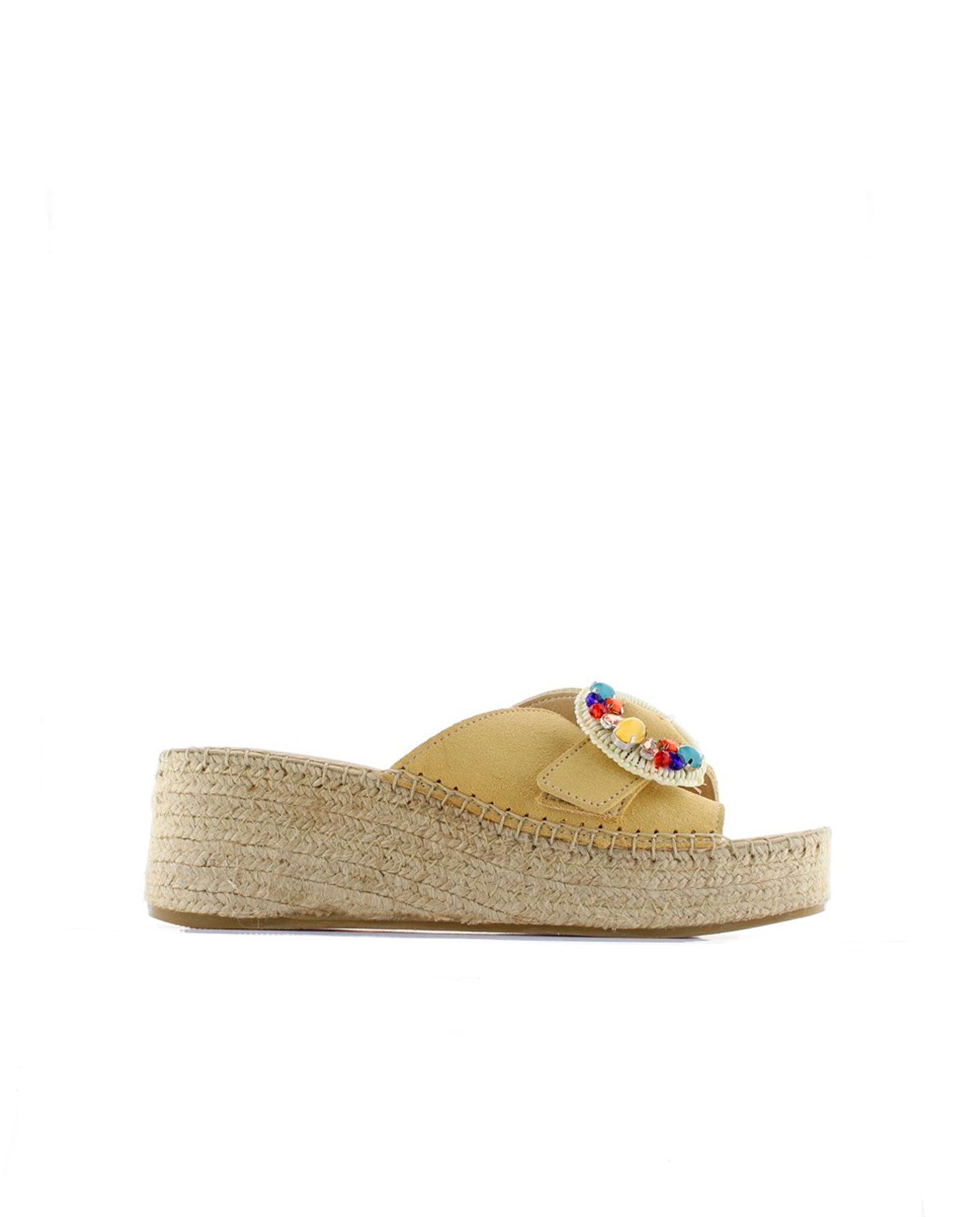Zueco broche en serraje limón Vinci
