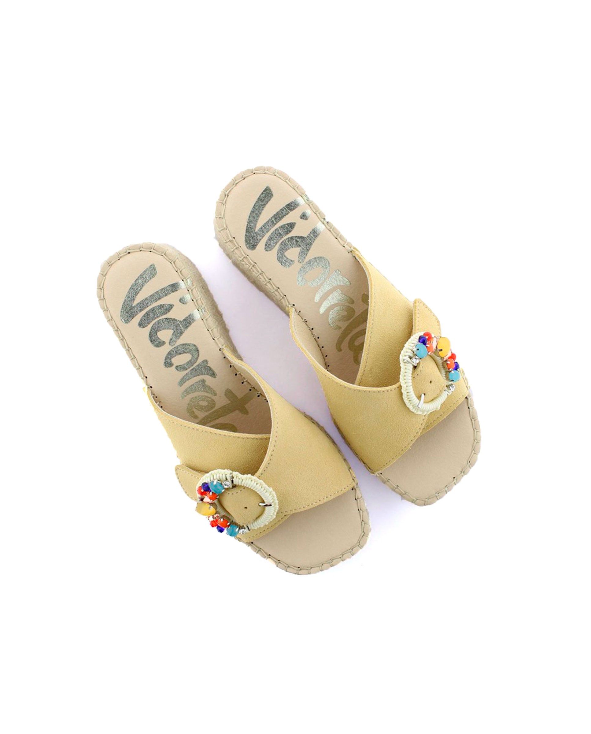 Zueco broche en serraje limón Vinci