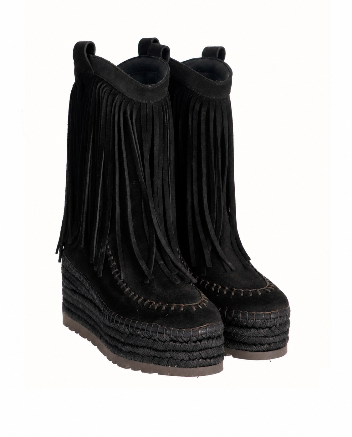 BOTA FLECOS EN SERRAJE NEGRO CRETA
