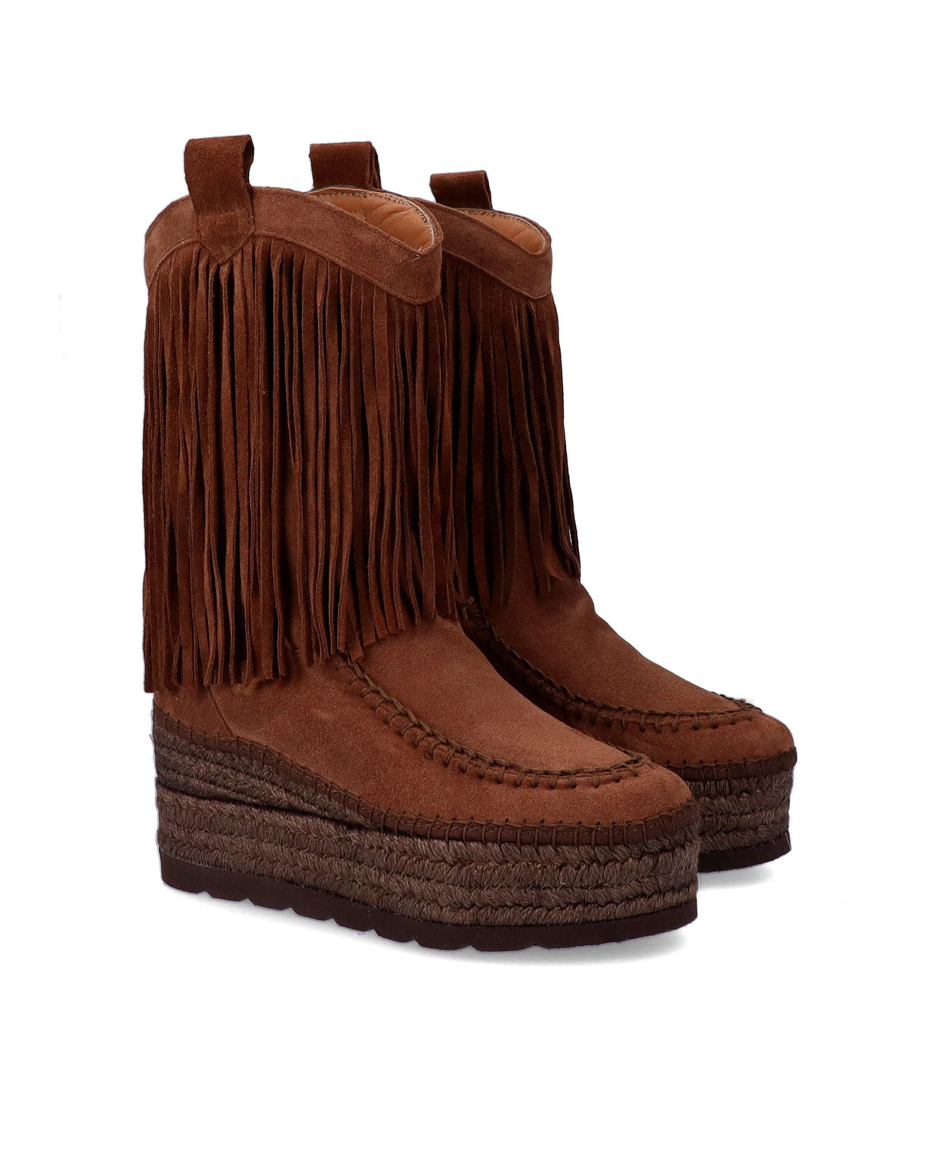 Bota Cowboy de flecos serraje testa Creta