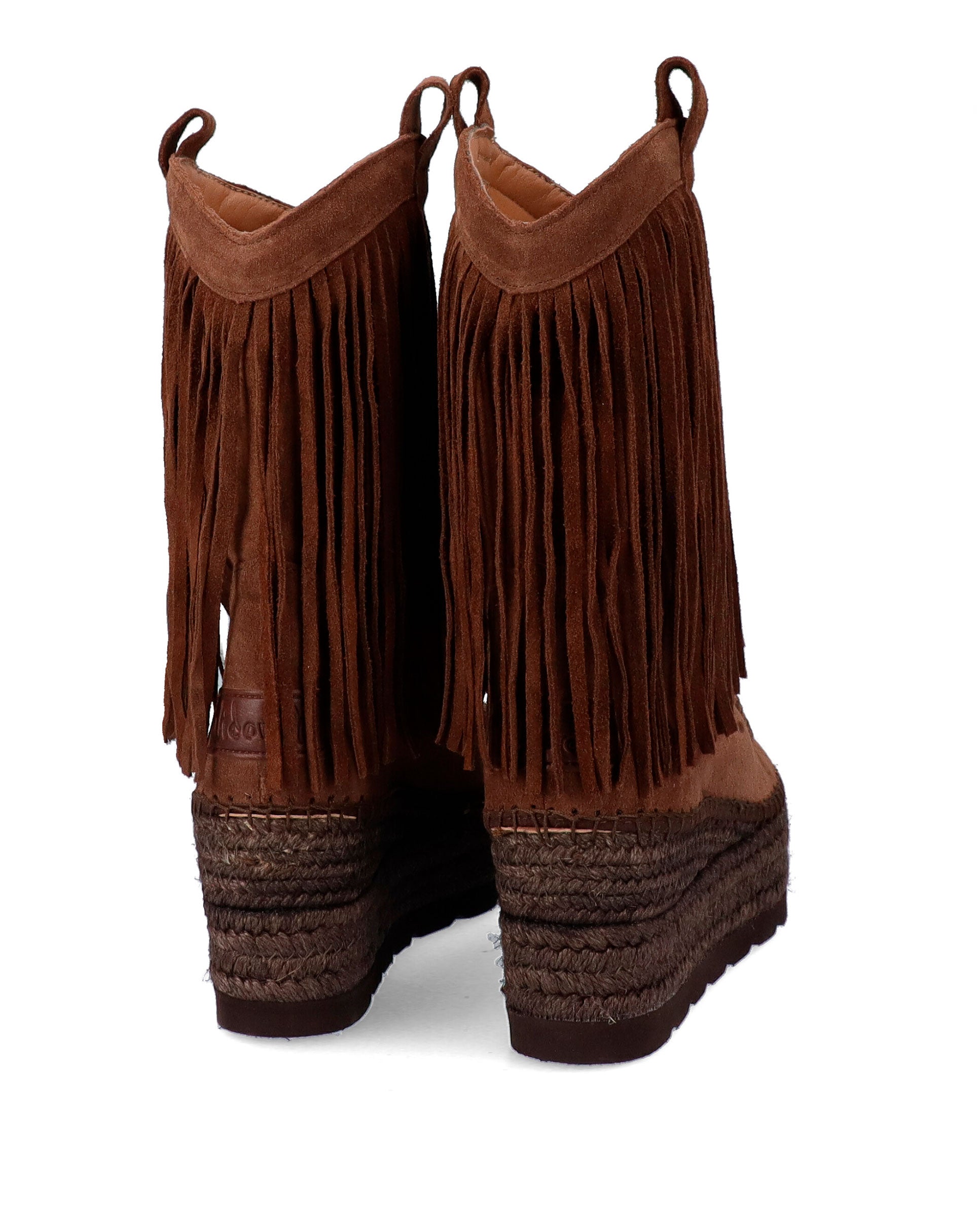 Bota Cowboy de flecos serraje testa Creta