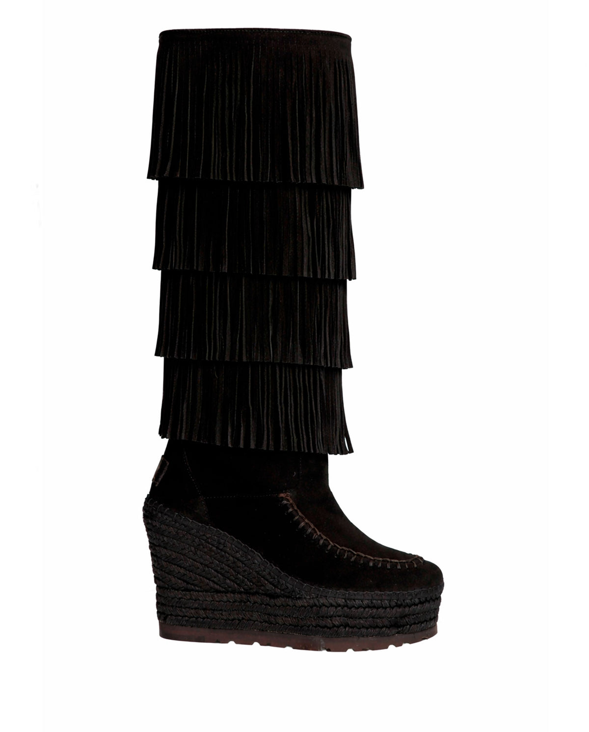 BOTA ALTA FLECOS EN SERRAJE NEGRO TILO 7