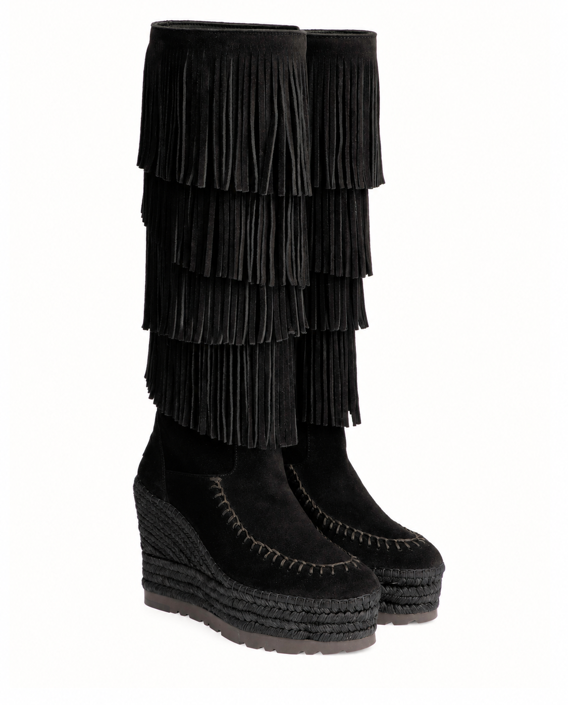 BOTA ALTA FLECOS EN SERRAJE NEGRO TILO 7