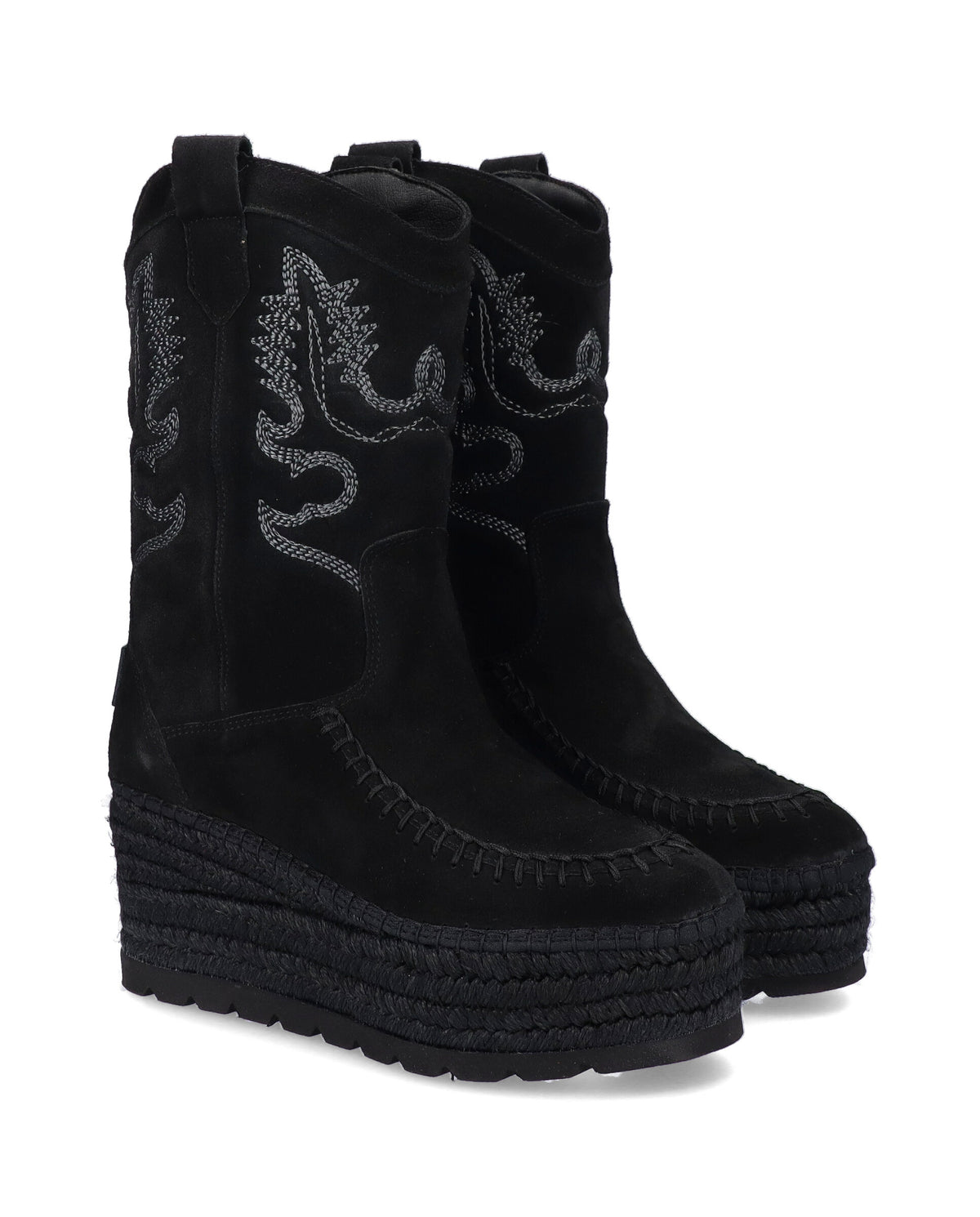 BOTA COWBOY EN SERRJE NEGRO CRETA