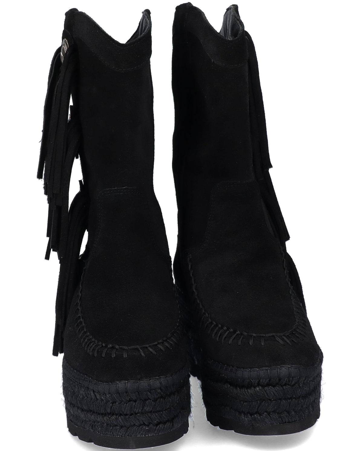 BOTA BOHO EN SERRAJE NEGRO CRETA