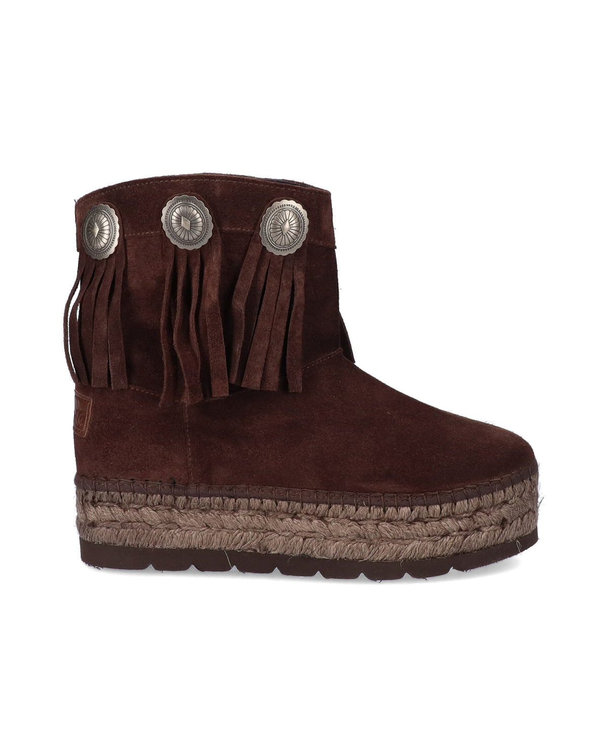BOTA BAJA BOHO EN SERRAJE MARRON MERCE DOBLE