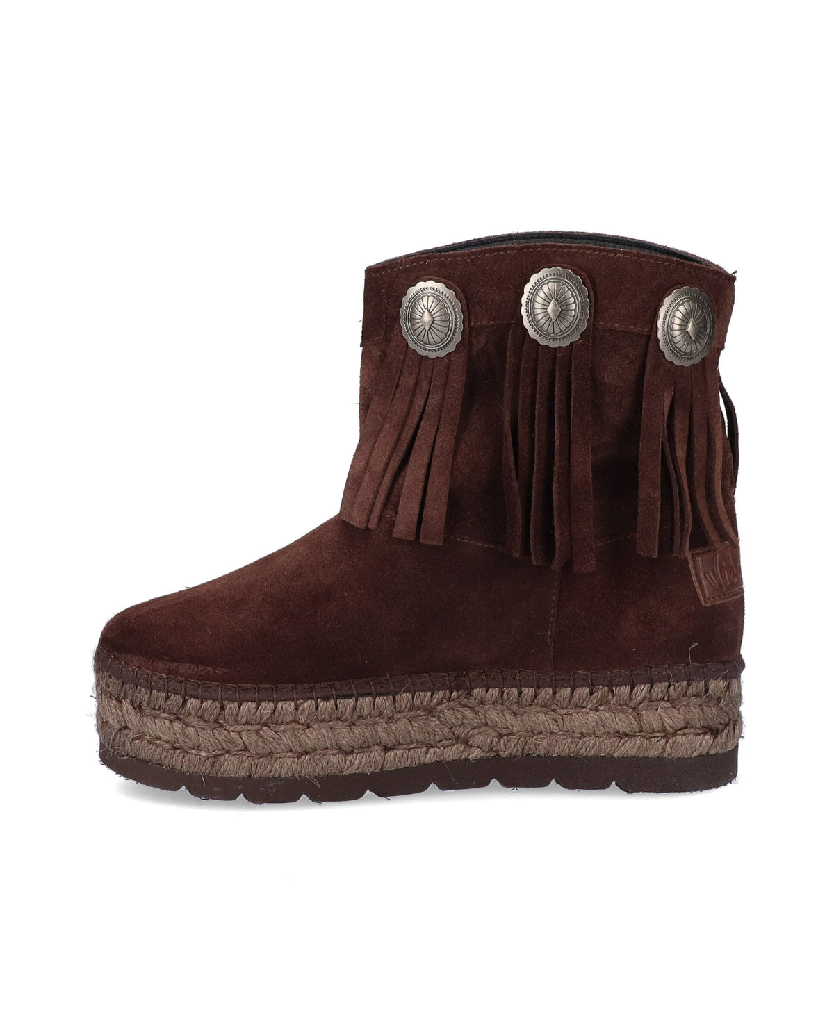 BOTA BAJA BOHO EN SERRAJE MARRON MERCE DOBLE