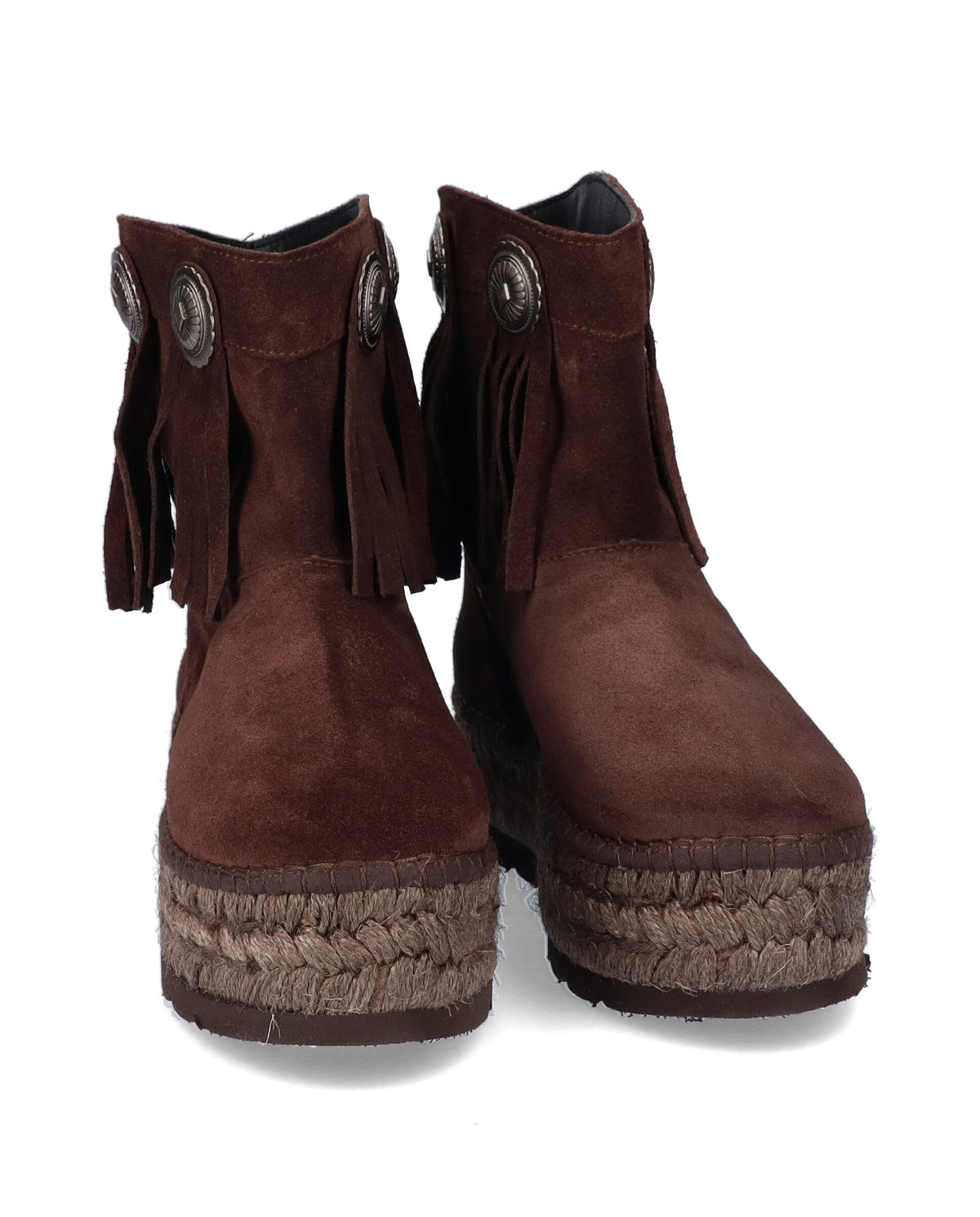 BOTA BAJA BOHO EN SERRAJE MARRON MERCE DOBLE