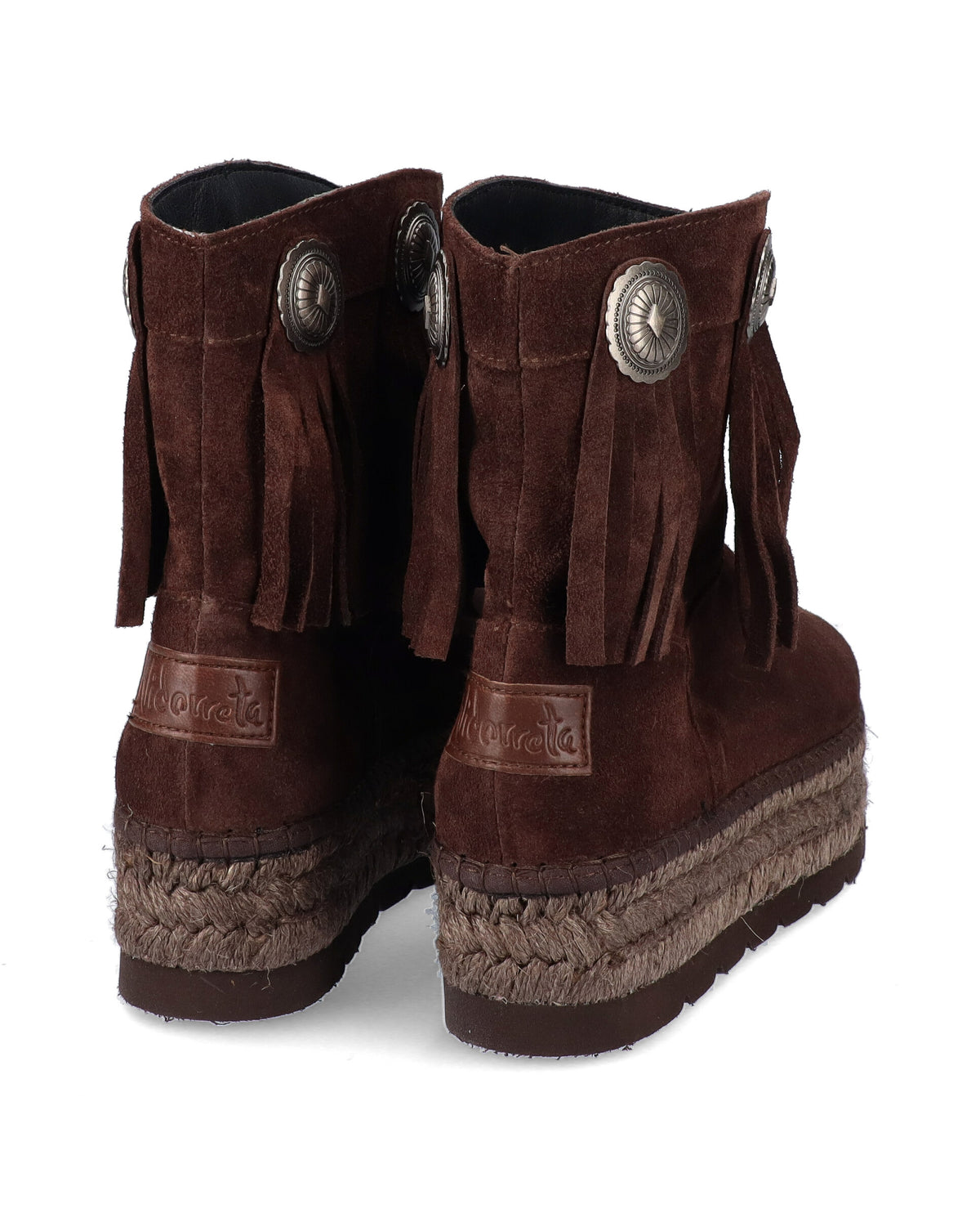 BOTA BAJA BOHO EN SERRAJE MARRON MERCE DOBLE