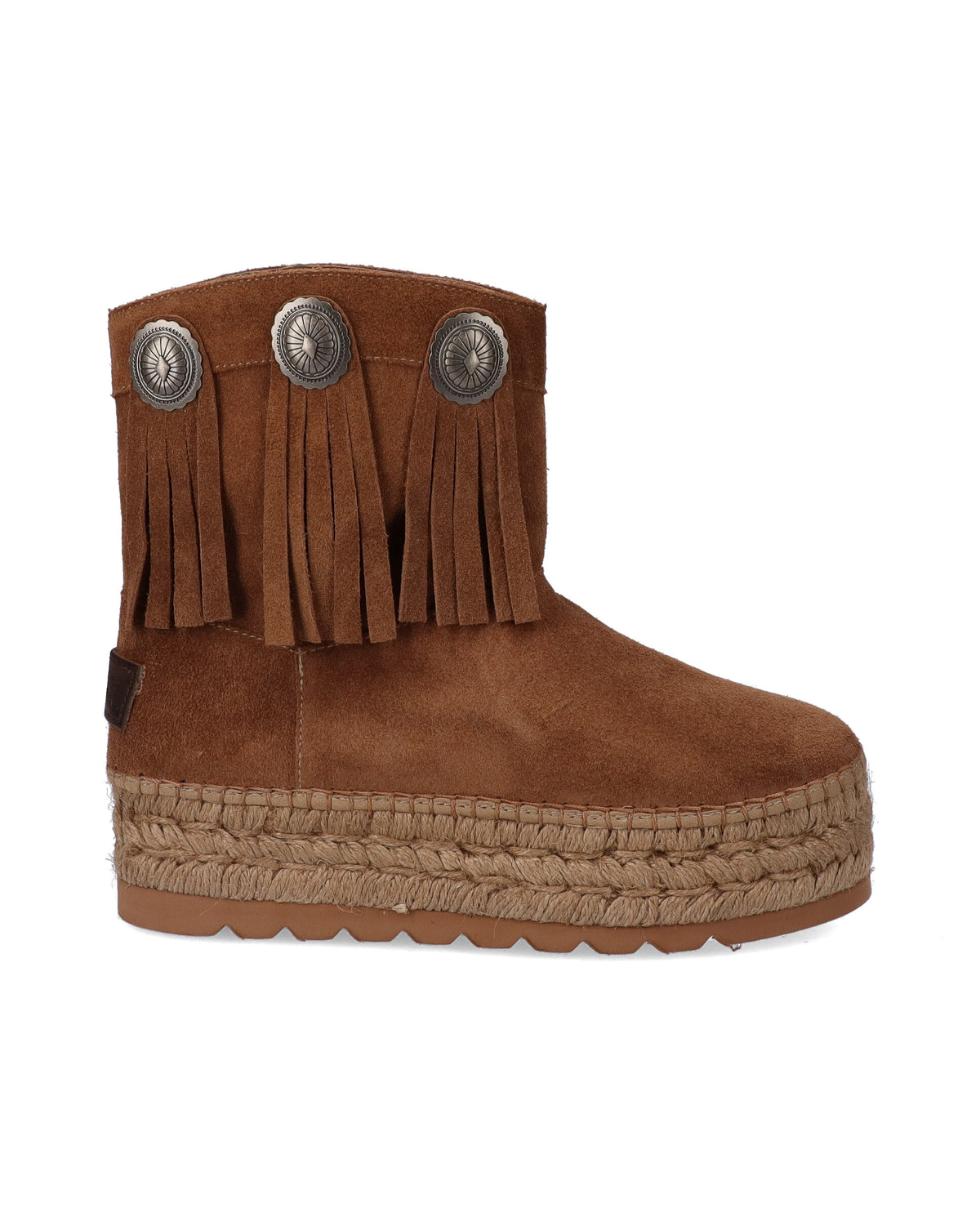 BOTA BAJA BOHO EN SERRAJE TAUPE MERCE DOBLE
