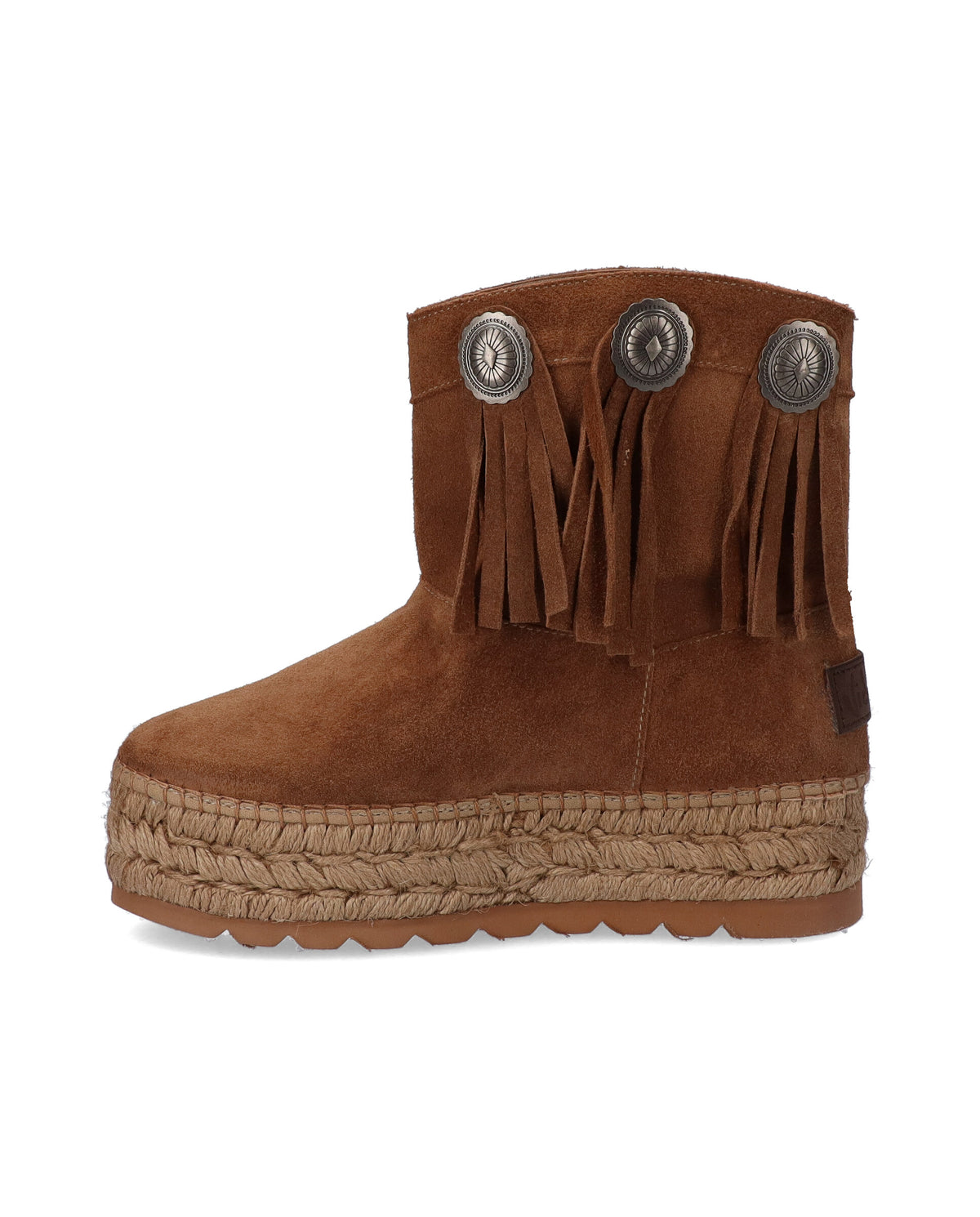BOTA BAJA BOHO EN SERRAJE TAUPE MERCE DOBLE