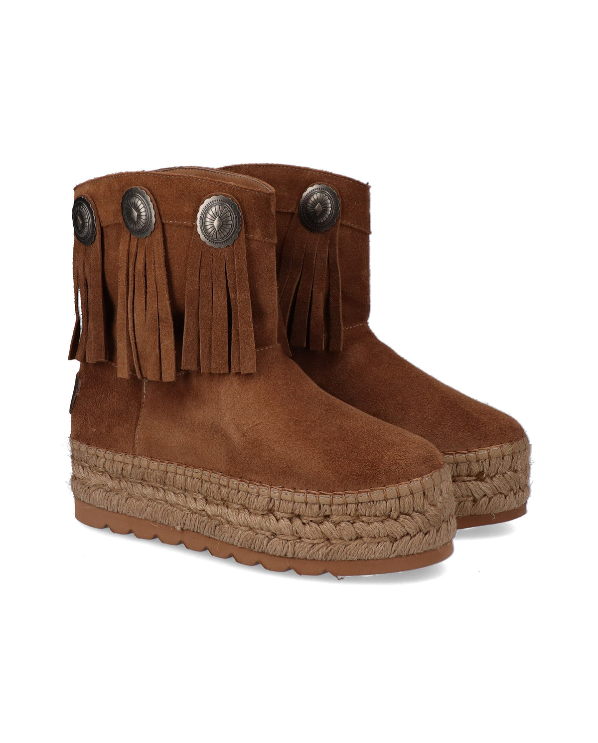 BOTA BAJA BOHO EN SERRAJE TAUPE MERCE DOBLE