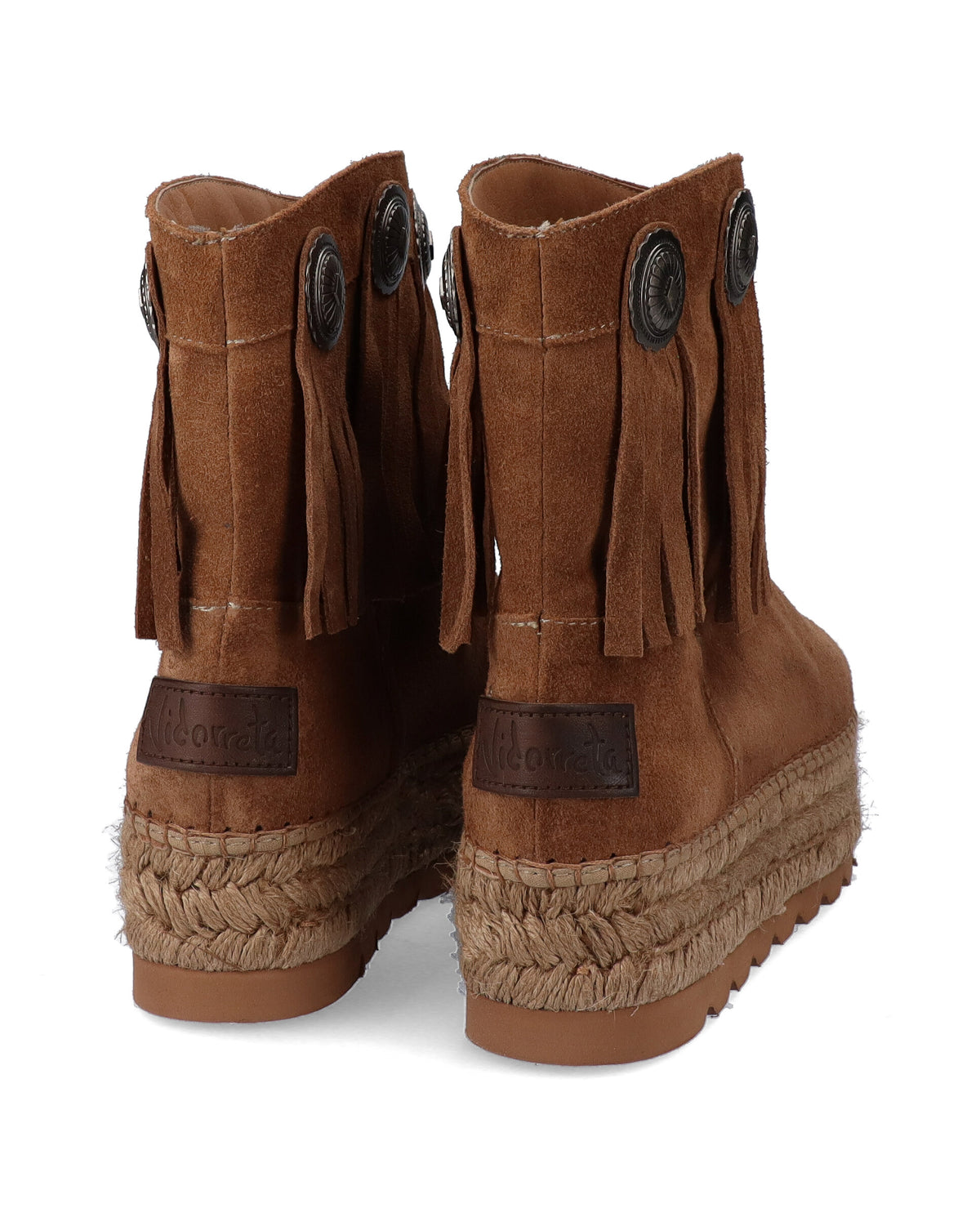 BOTA BAJA BOHO EN SERRAJE TAUPE MERCE DOBLE