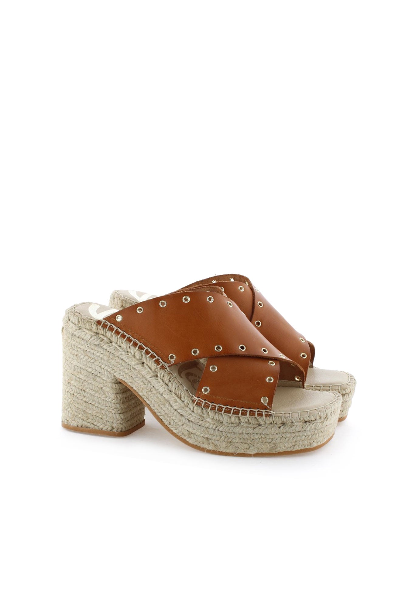 Zueco cruzado vaquetta cuero