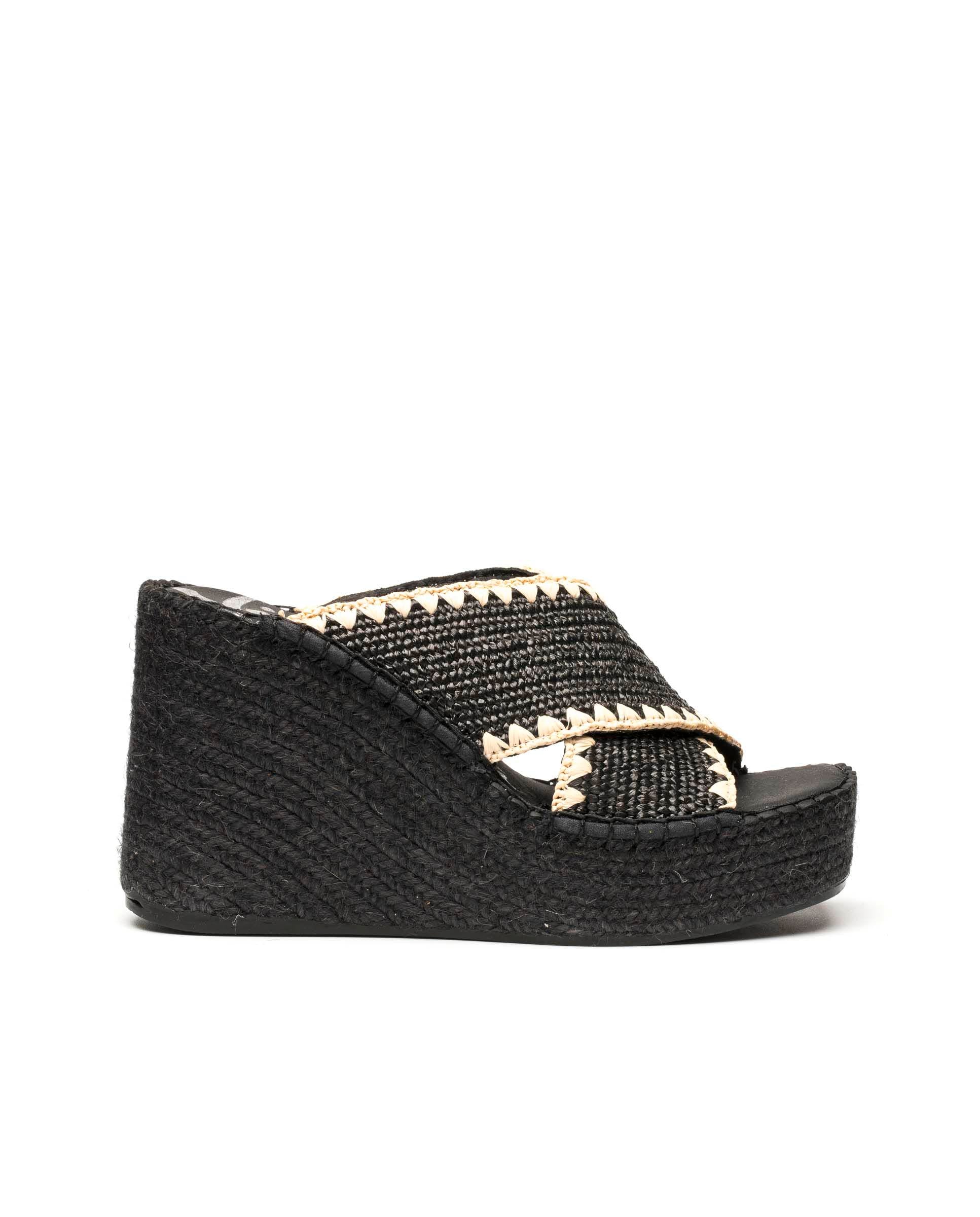 Black raffia clog Monet